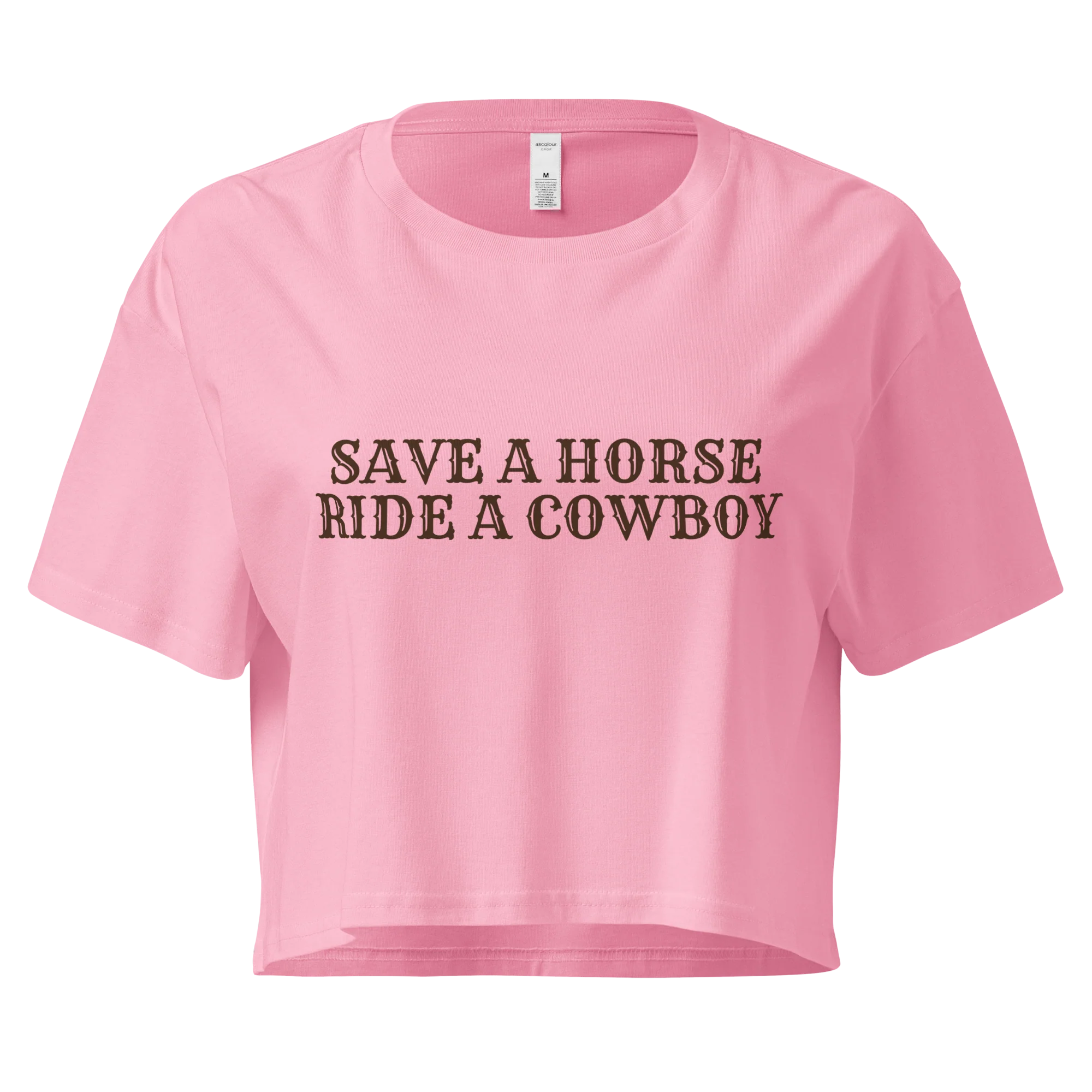 Save a Horse, Ride a Cowboy Crop Tee - Image 6