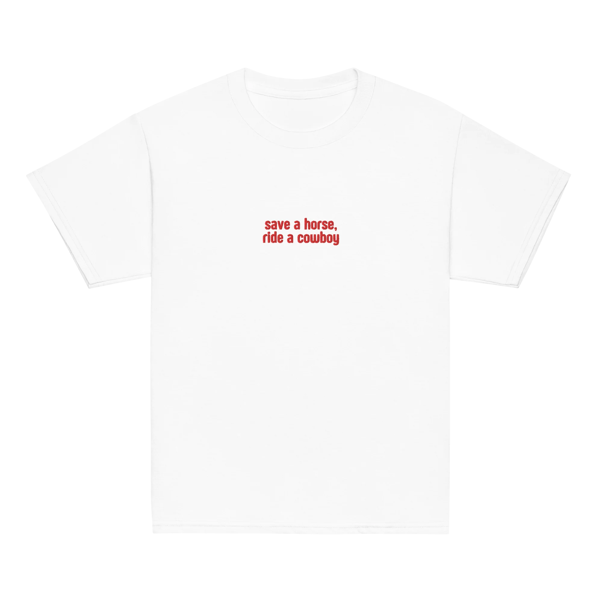 Save a Horse Ride a Cowboy Embroidered Baby Tee