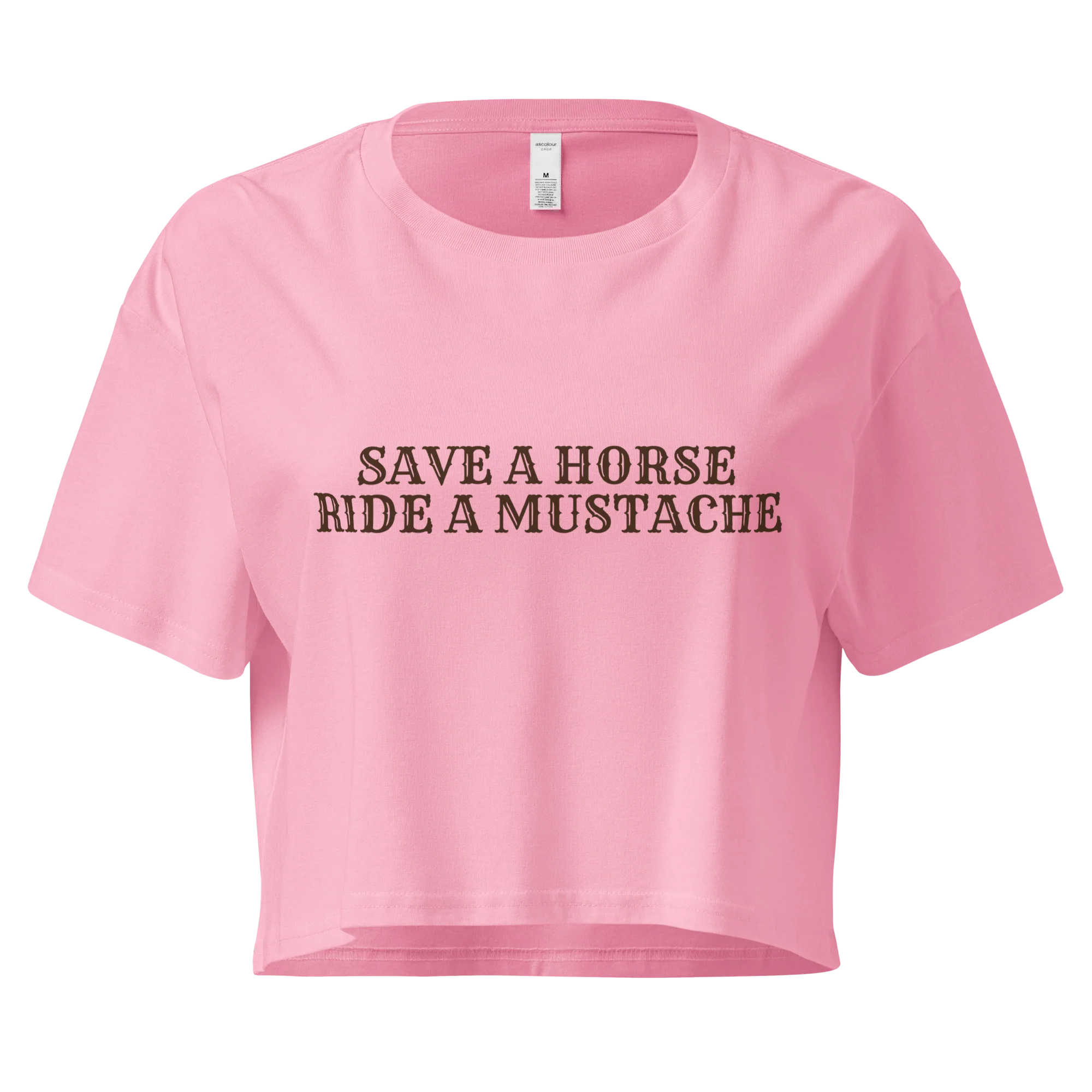 Save a Horse, Ride a Mustache Crop Tee - Image 6