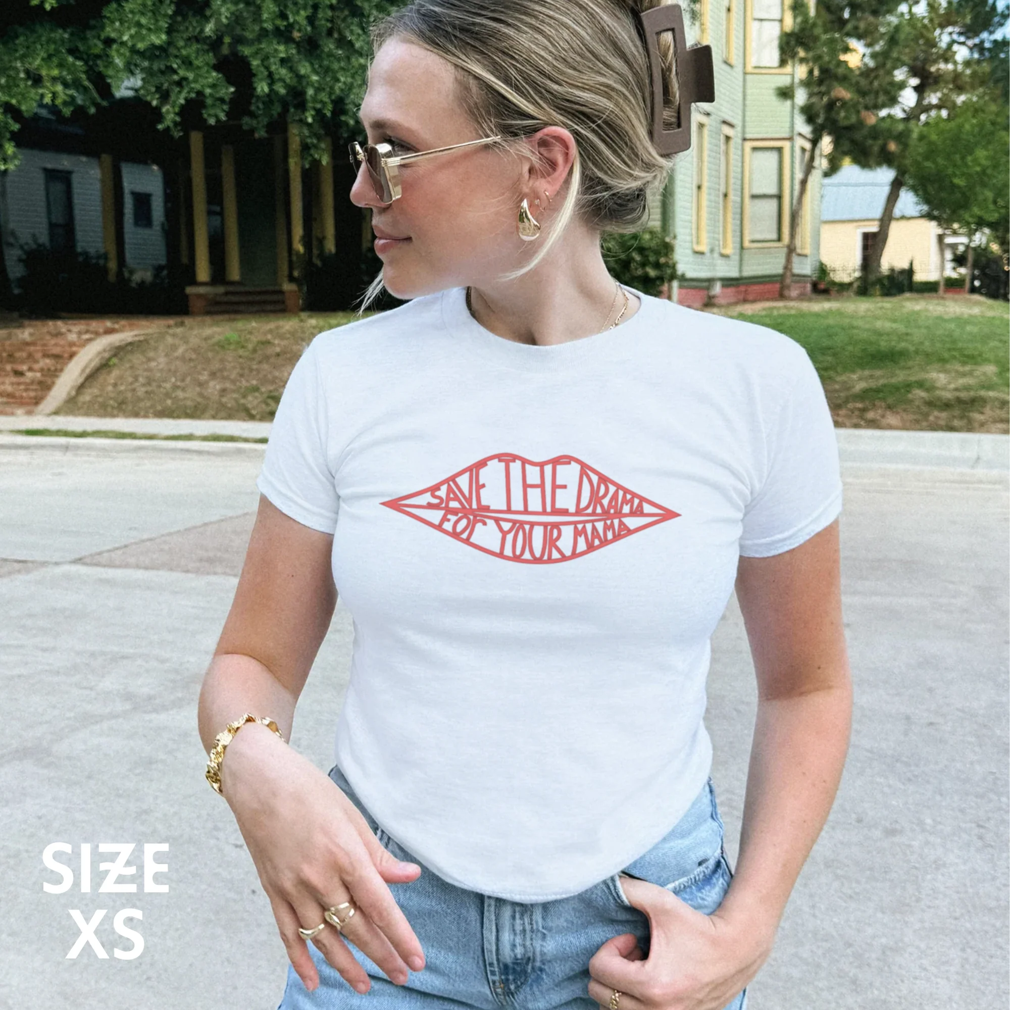 Save the Drama for your Mama Friends Baby Tee - Image 8