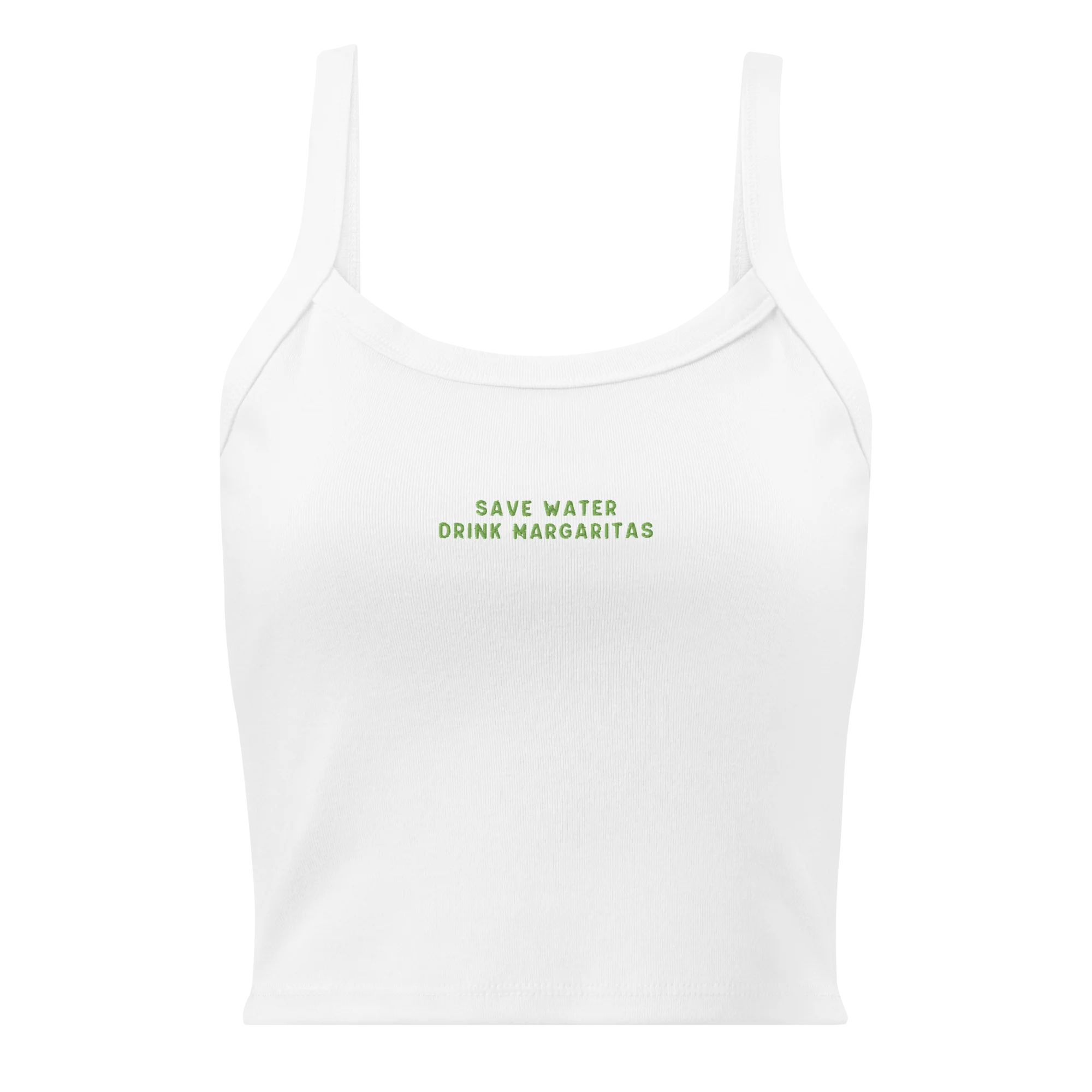 Save Water Drink Margaritas Rib Embroidered Tank Top - Image 3