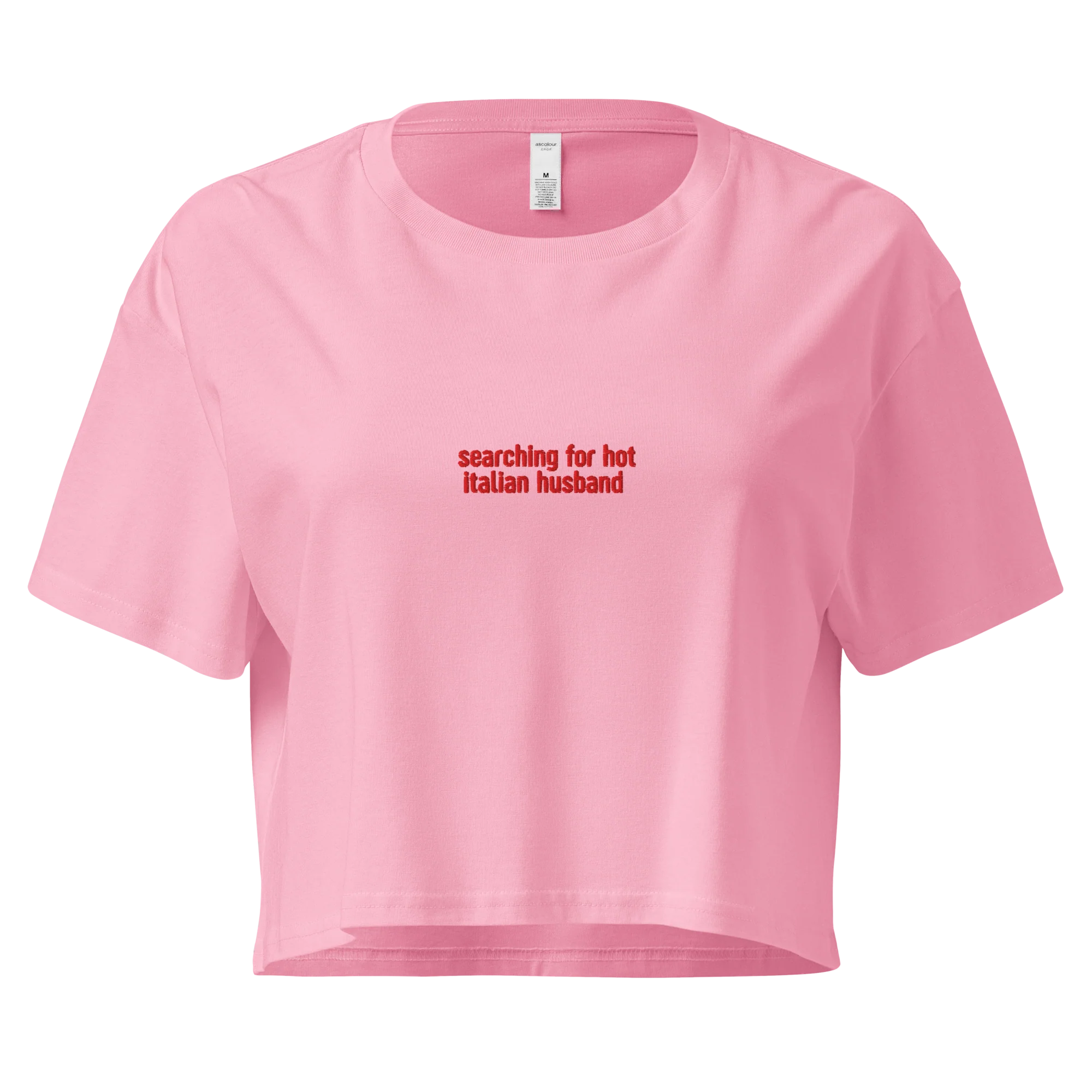 Searching Hot Italian Husband Embroidered Crop Tee