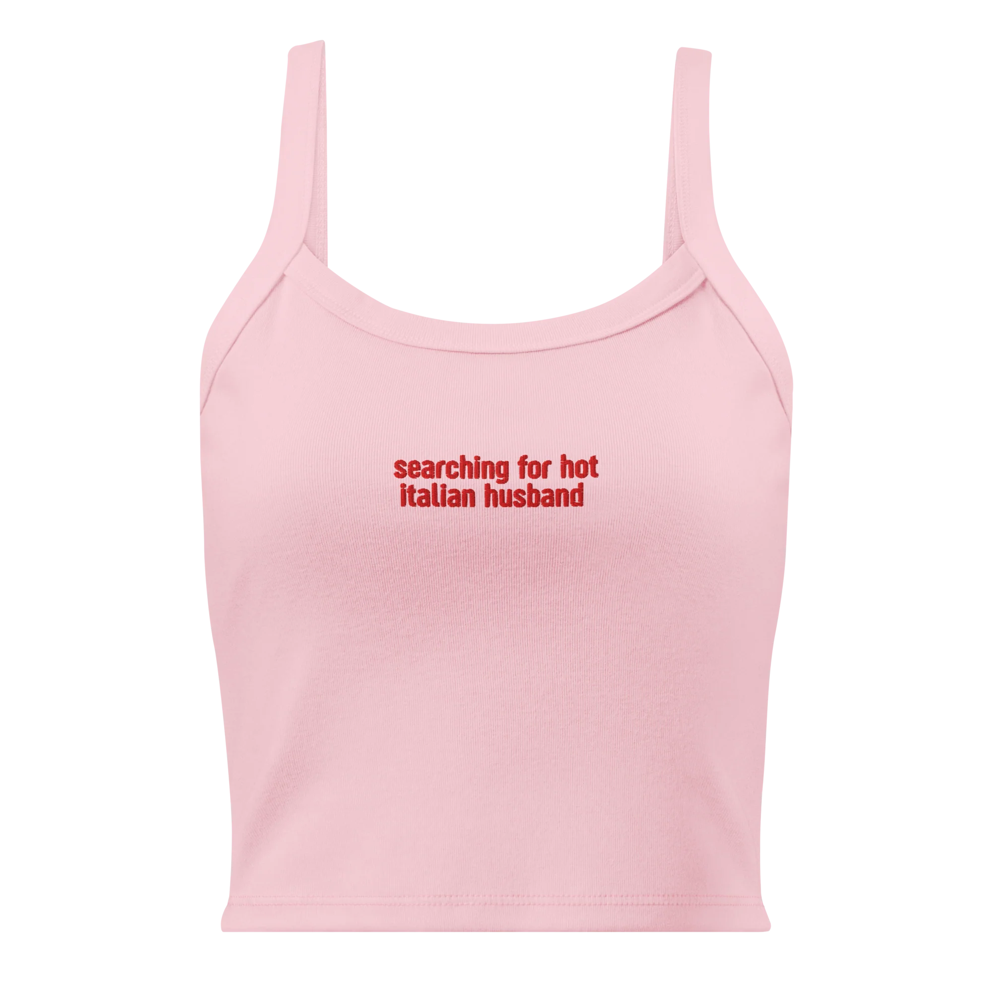Searching Hot Italian Husband Rib Embroidered Tank Top - Image 3