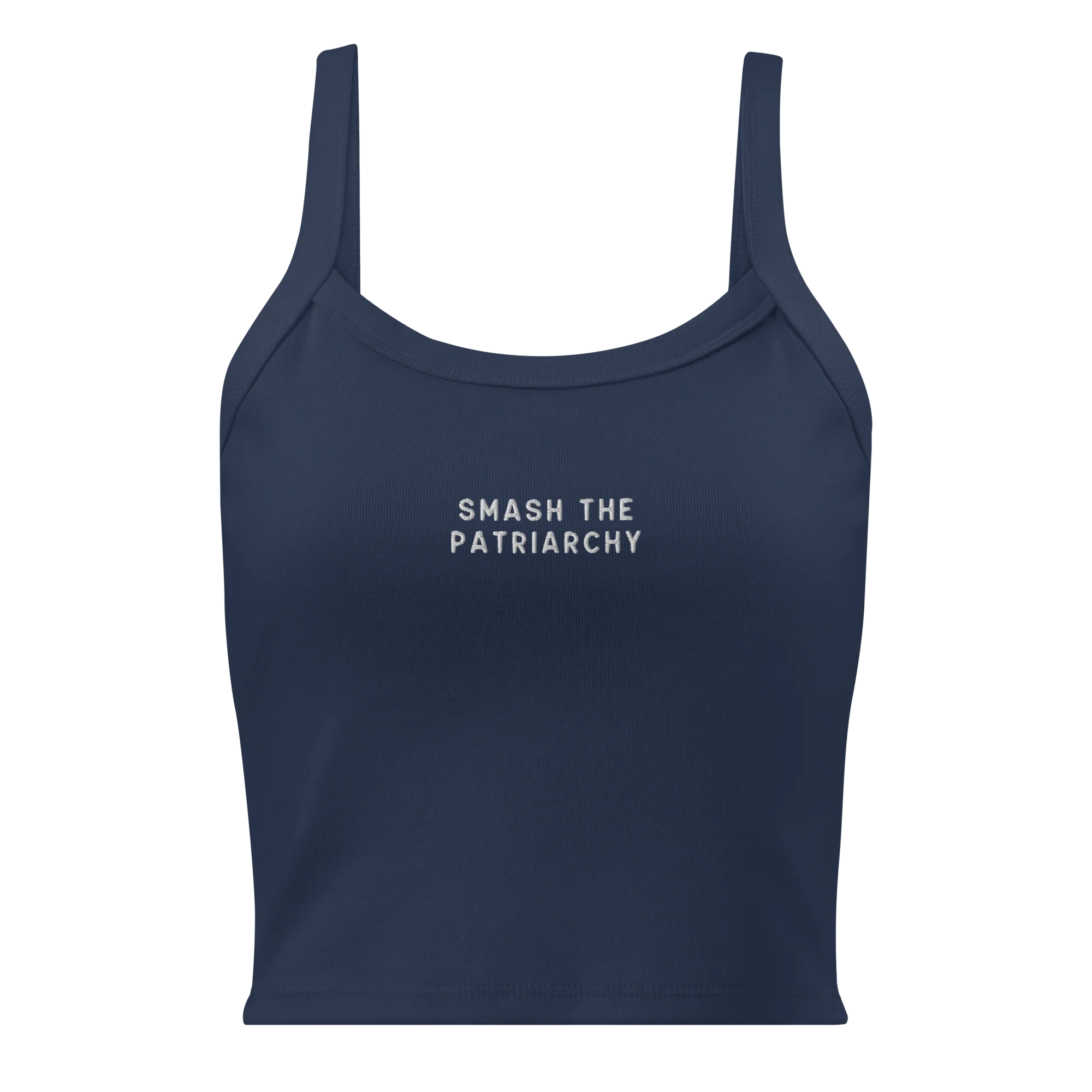 Smash The Patriarchy Rib Embroidered Tank Top - Image 6