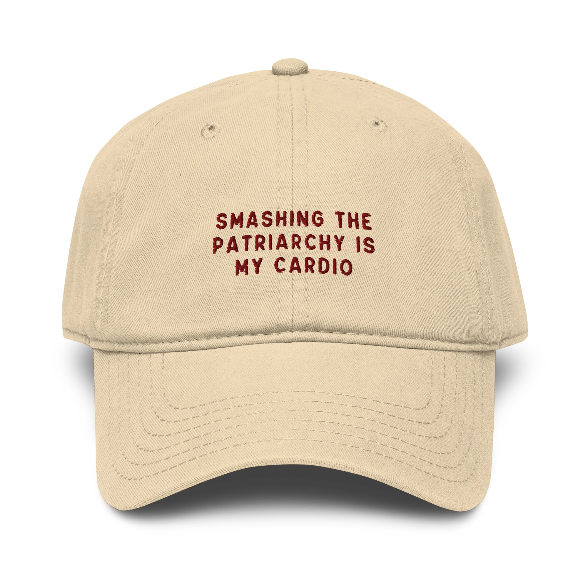 Smashing Patriarchy Cardio Embroidered Vintage Wash Baseball Cap