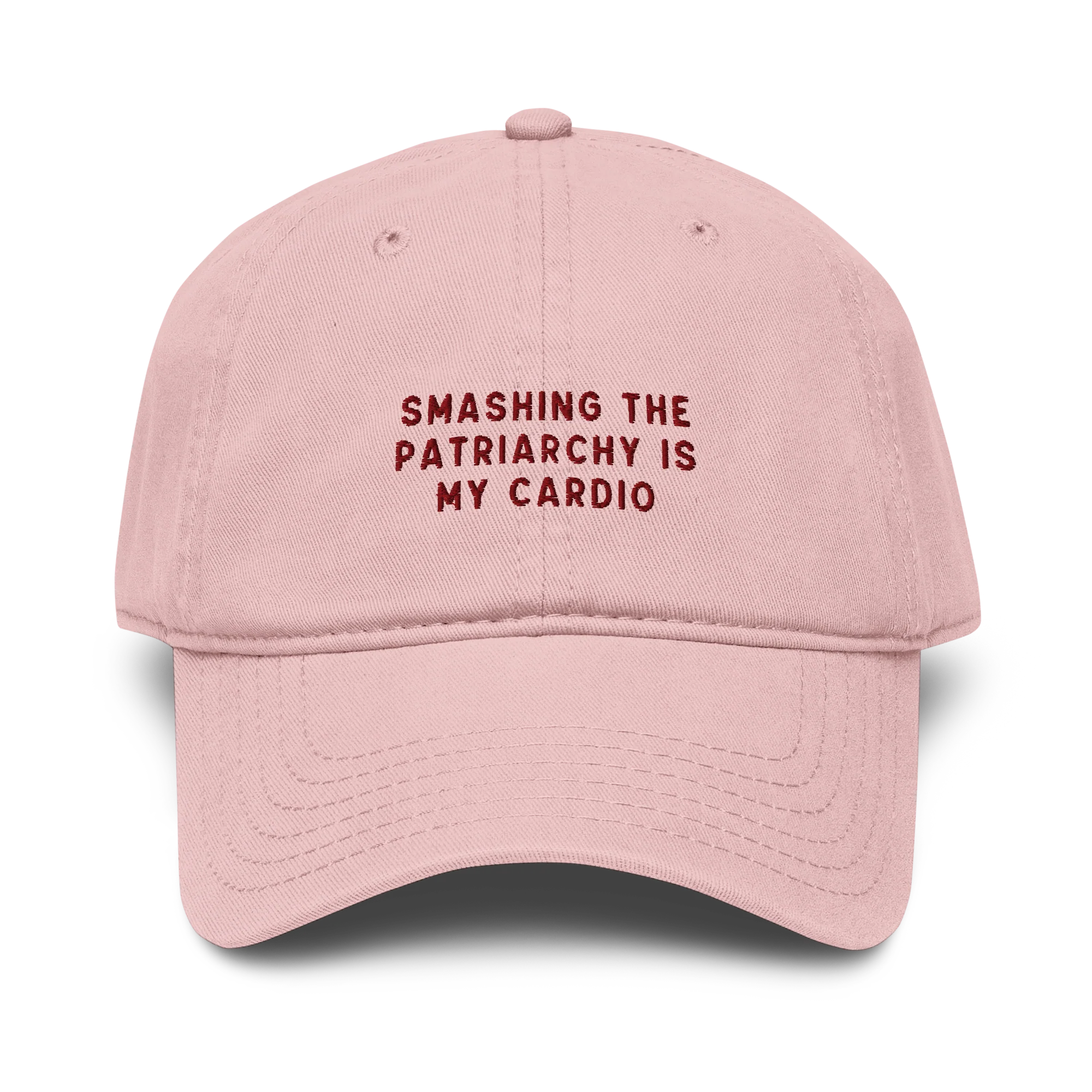 Smashing Patriarchy Cardio Embroidered Vintage Wash Baseball Cap - Image 4