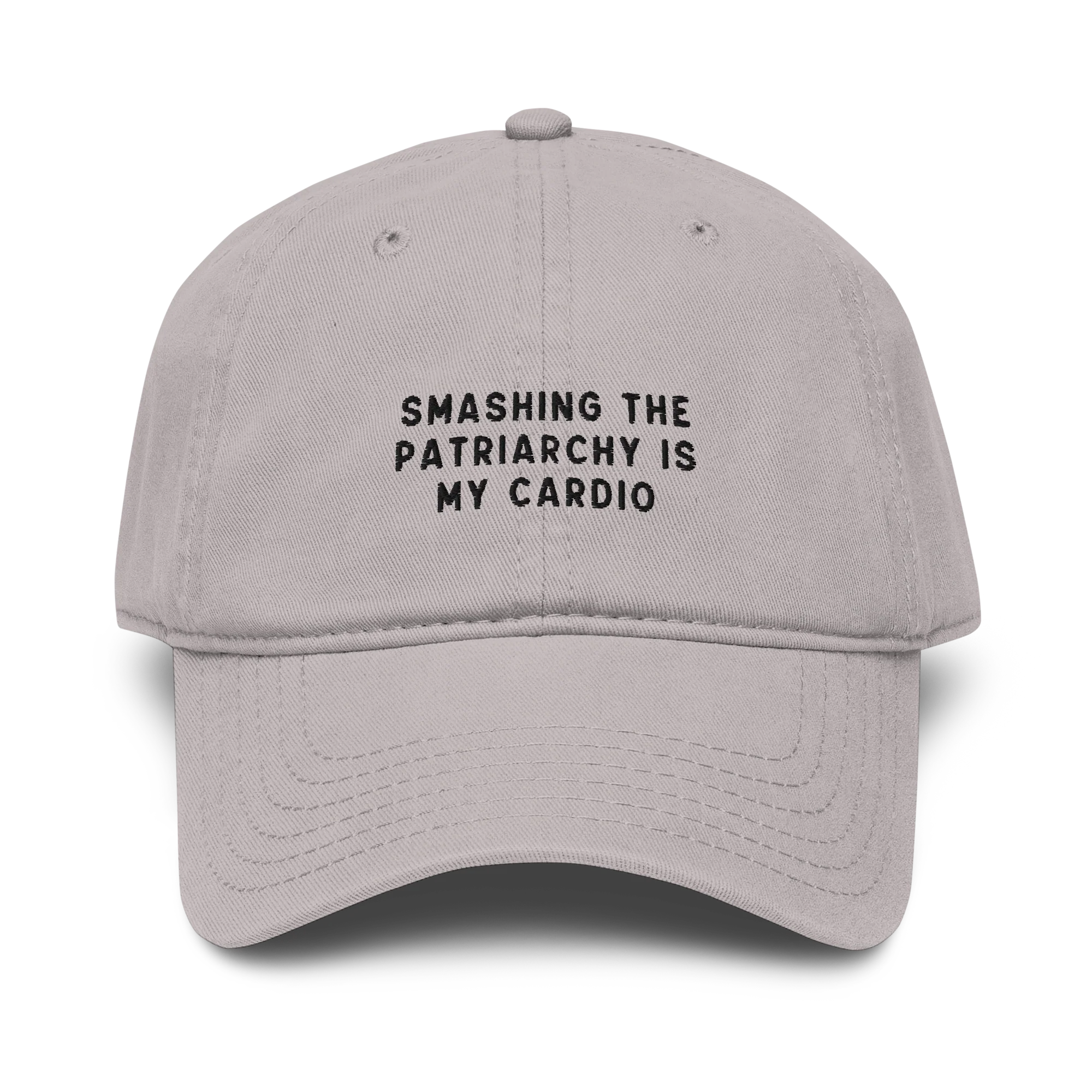 Smashing Patriarchy Cardio Embroidered Vintage Wash Baseball Cap - Image 5