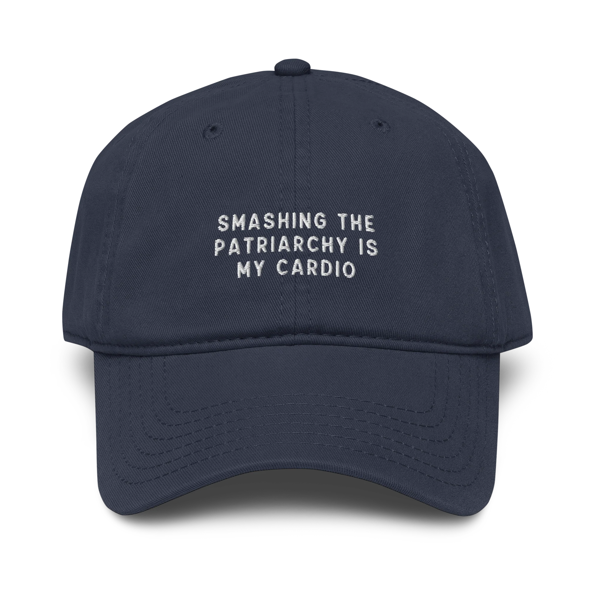 Smashing Patriarchy Cardio Embroidered Vintage Wash Baseball Cap - Image 6