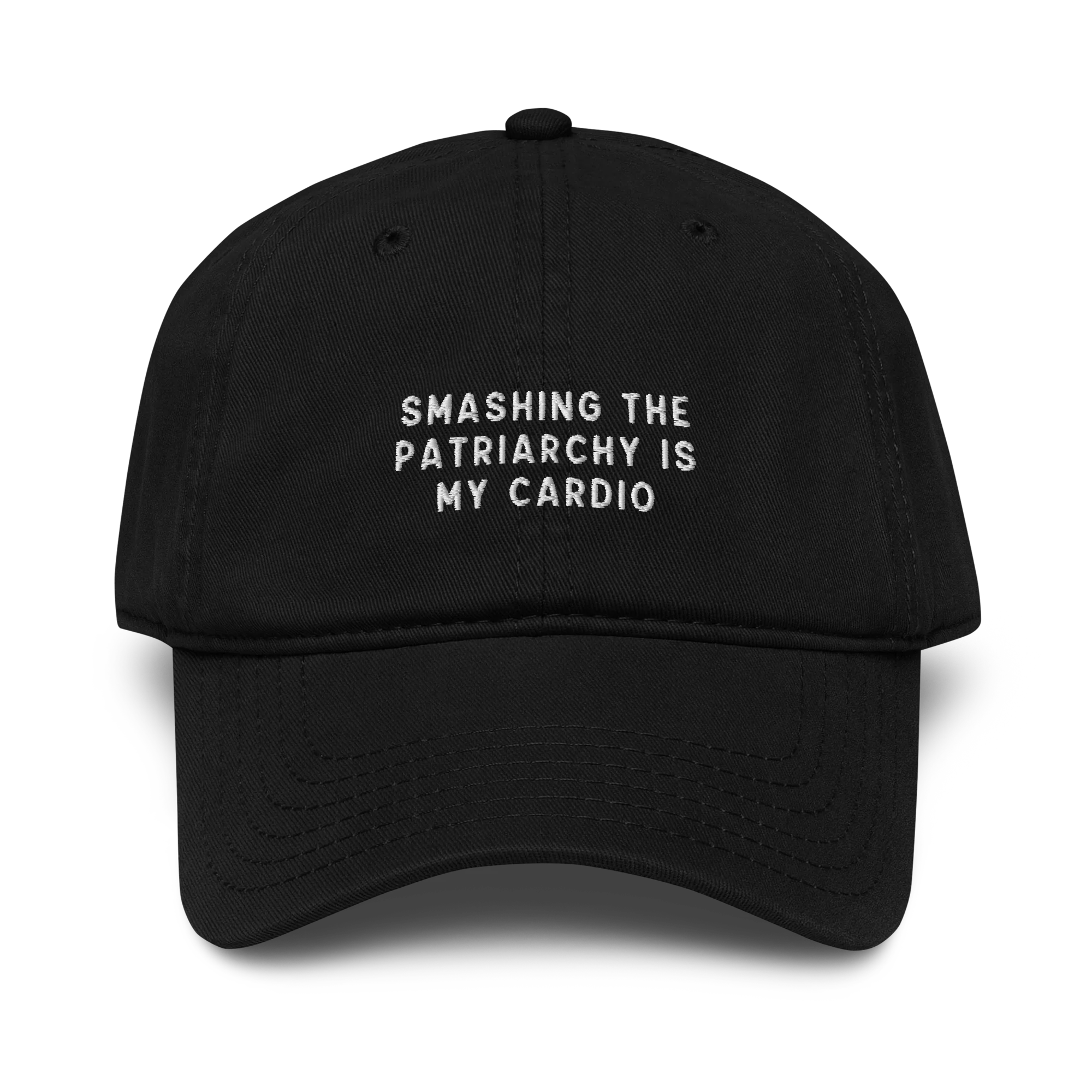 Smashing Patriarchy Cardio Embroidered Vintage Wash Baseball Cap - Image 7