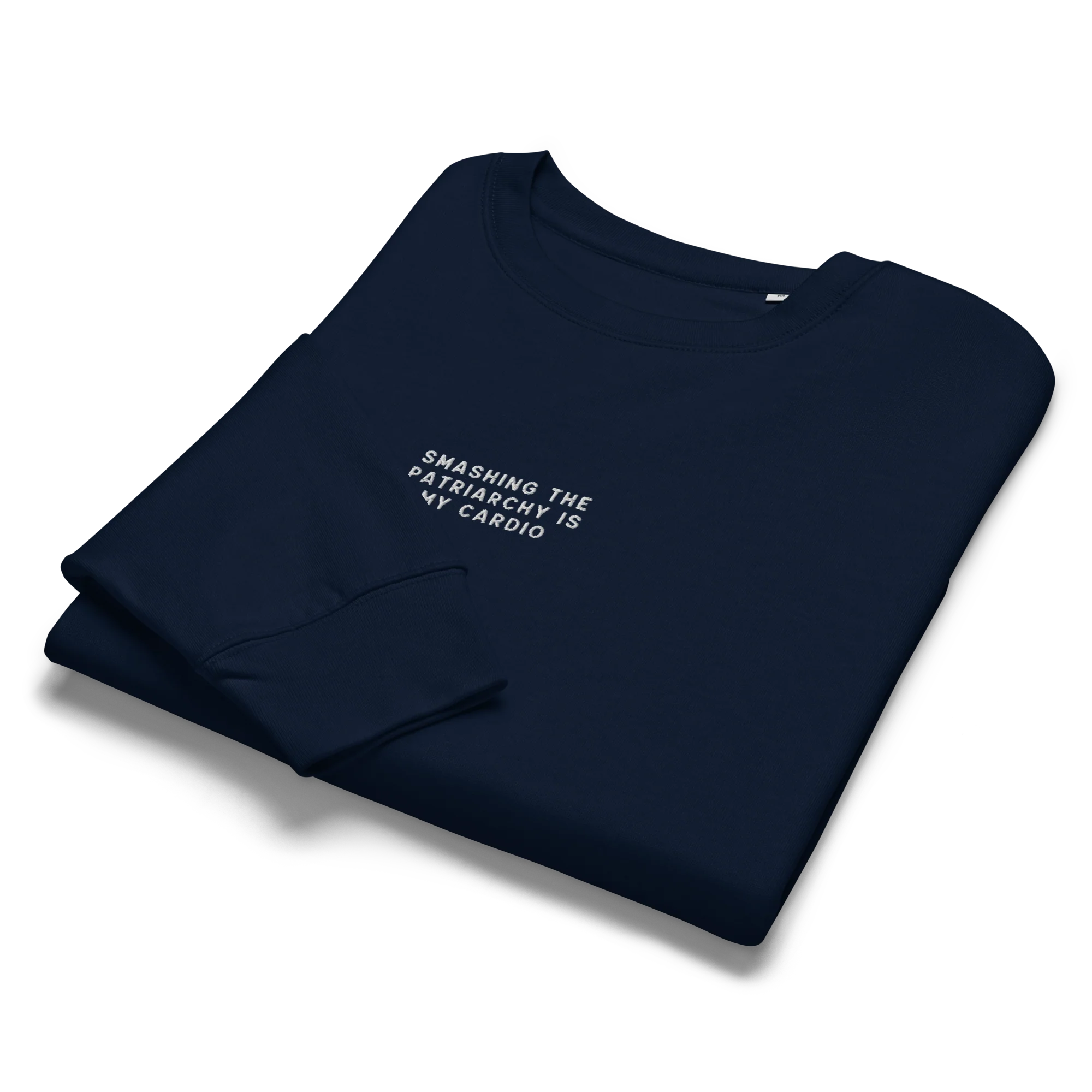 Smashing Patriarchy Cardio Embroidered Women’s Organic Sweatshirt - Image 3