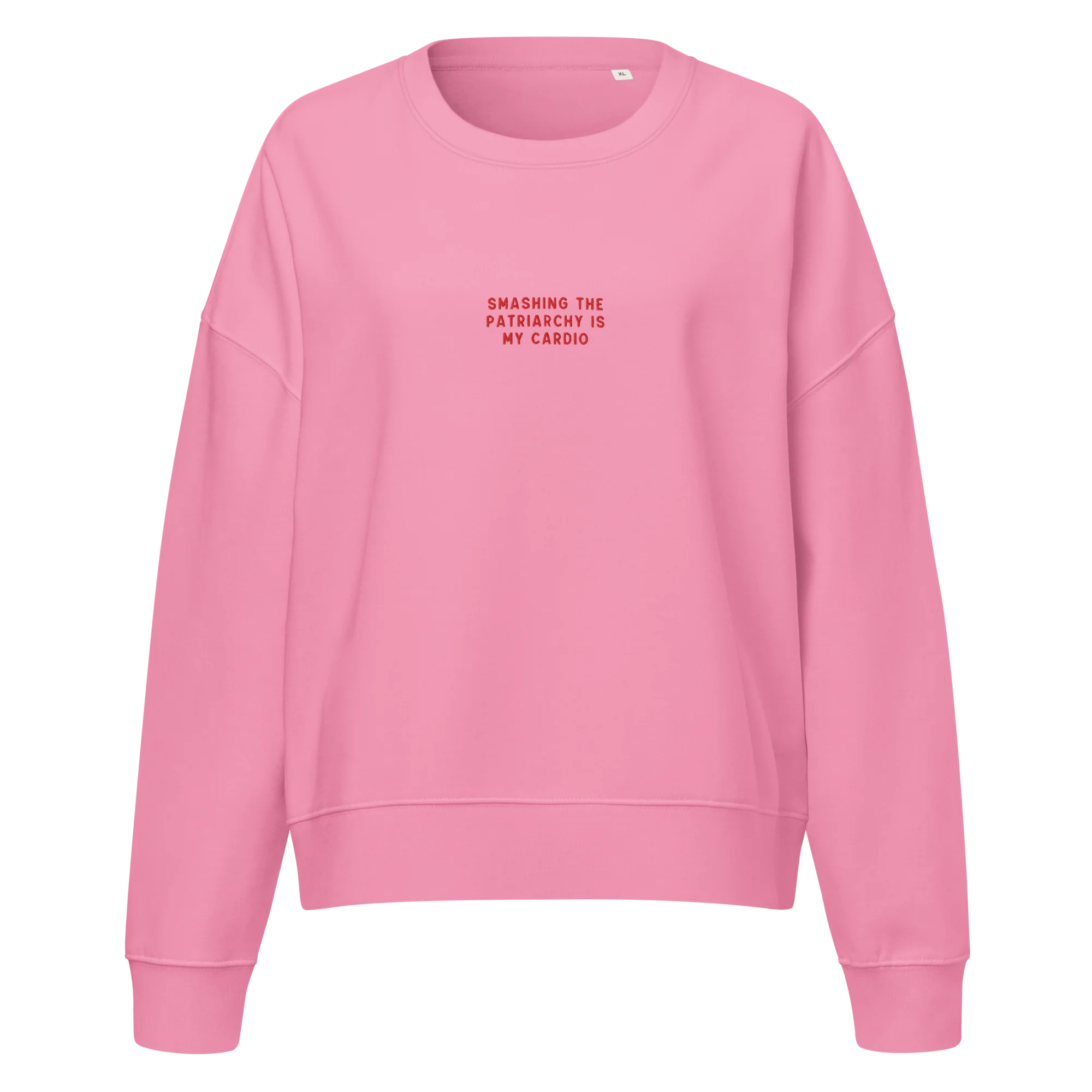 Smashing Patriarchy Cardio Embroidered Women’s Organic Sweatshirt - Image 5