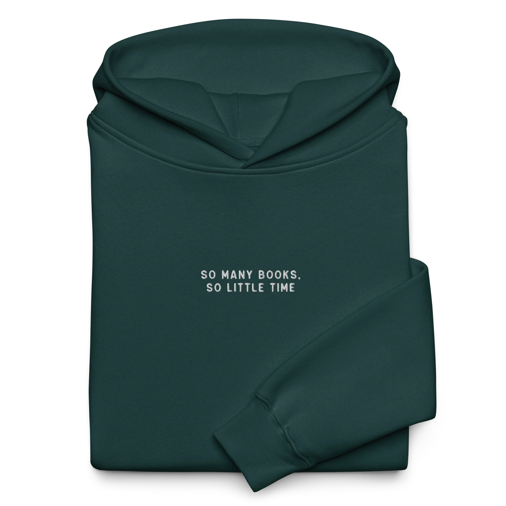 So Many Books, So Little Time Embroidered Premium Oversized Hoodie - Image 3
