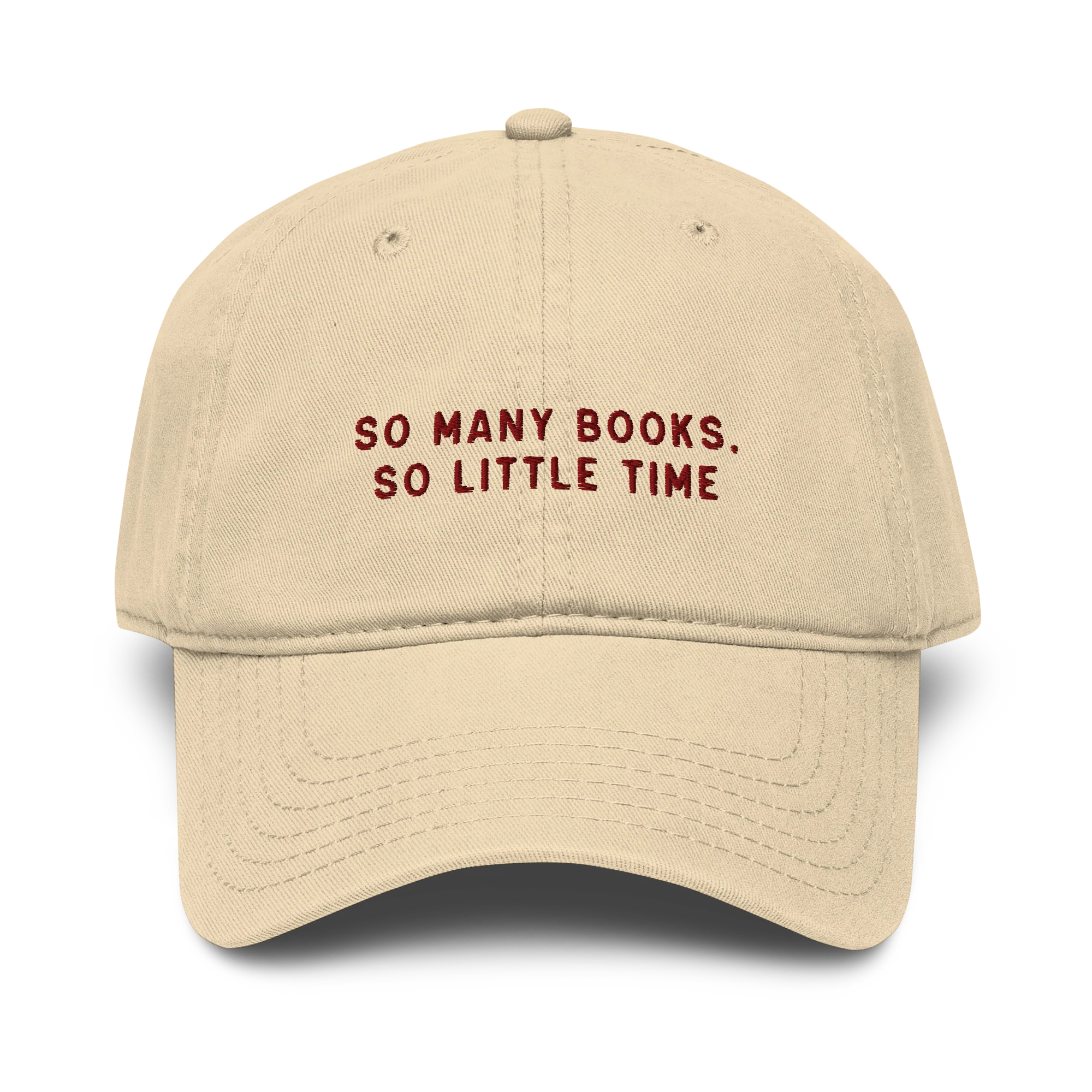 So Many Books, So Little Time Embroidered Vintage Wash Baseball Cap - Image 5