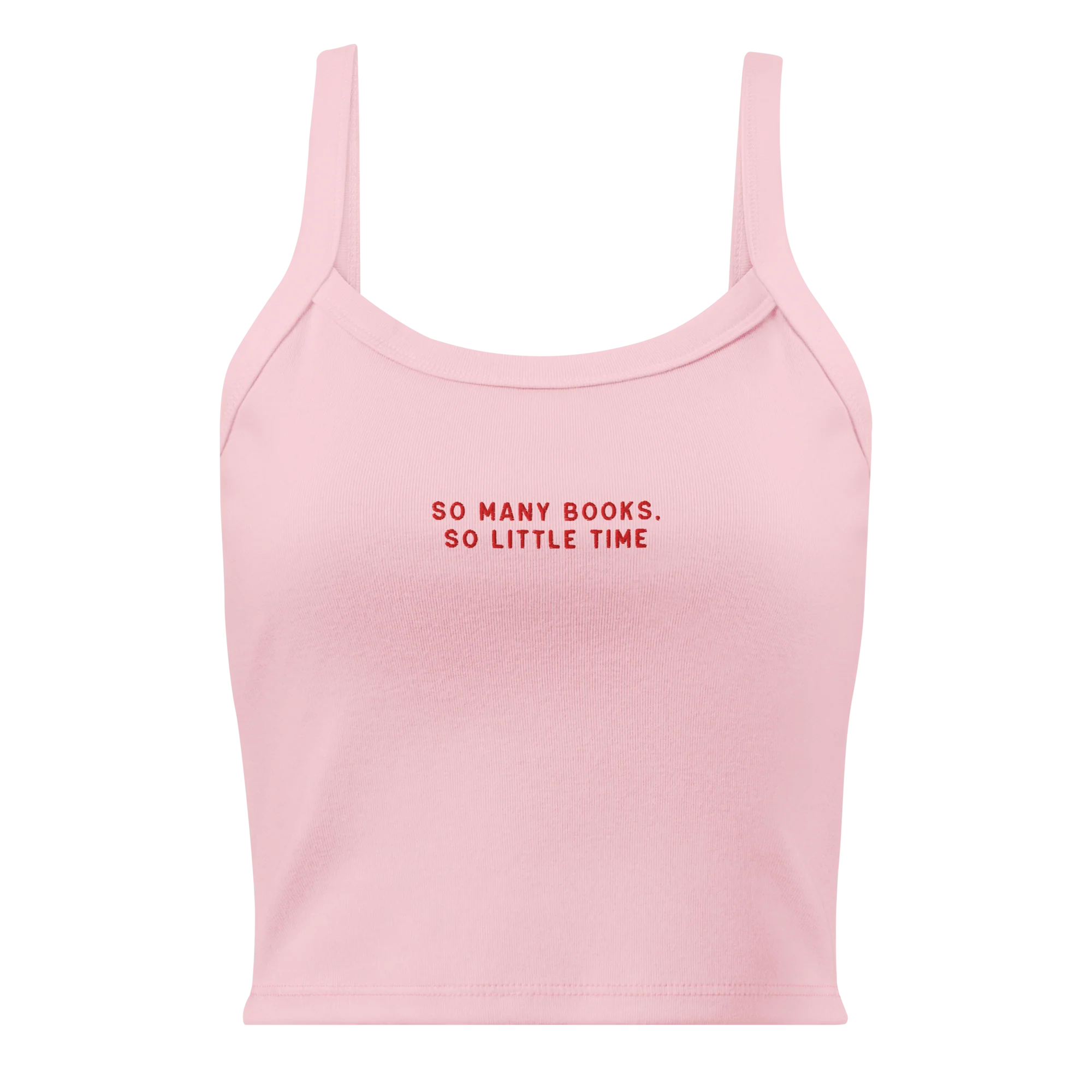 So Many Books, So Little Time Rib Embroidered Tank Top - Image 5