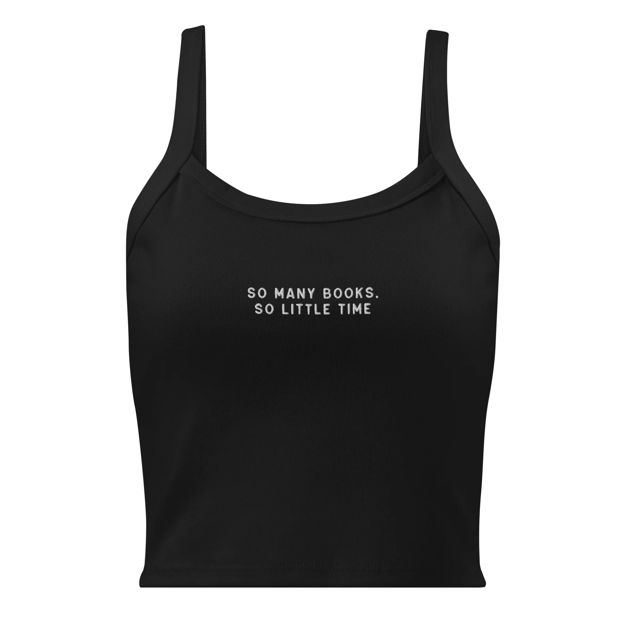 So Many Books, So Little Time Rib Embroidered Tank Top - Image 7