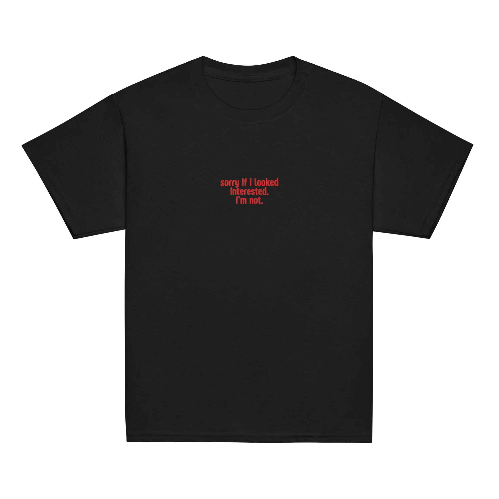Sorry if I Looked Interested, I'm Not Embroidered Baby Tee - Image 11