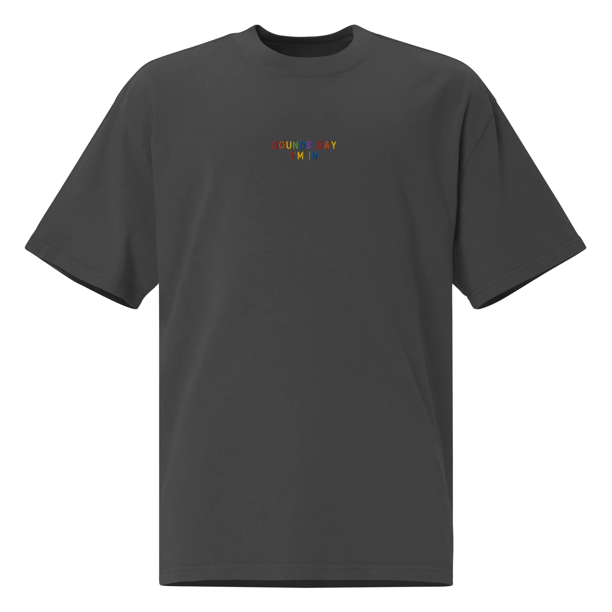 Sounds Gay I'm In Pride Embroidered Oversized Faded T-Shirt - Image 7