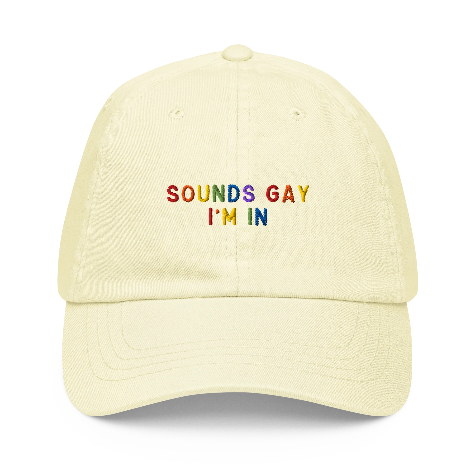Sounds Gay I'm In Pride Embroidered Pastel Baseball Cap - Image 4