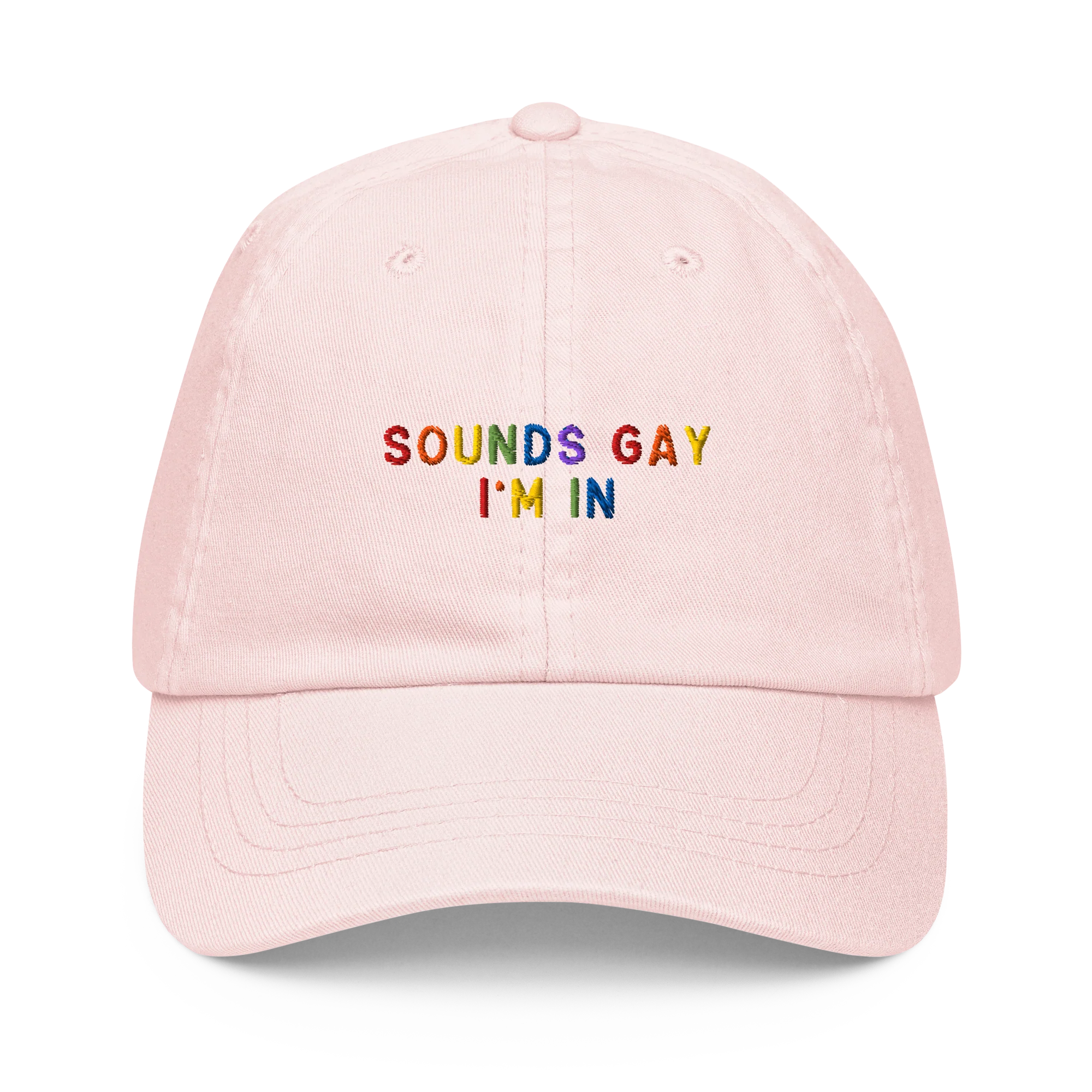 Sounds Gay I'm In Pride Embroidered Pastel Baseball Cap - Image 8
