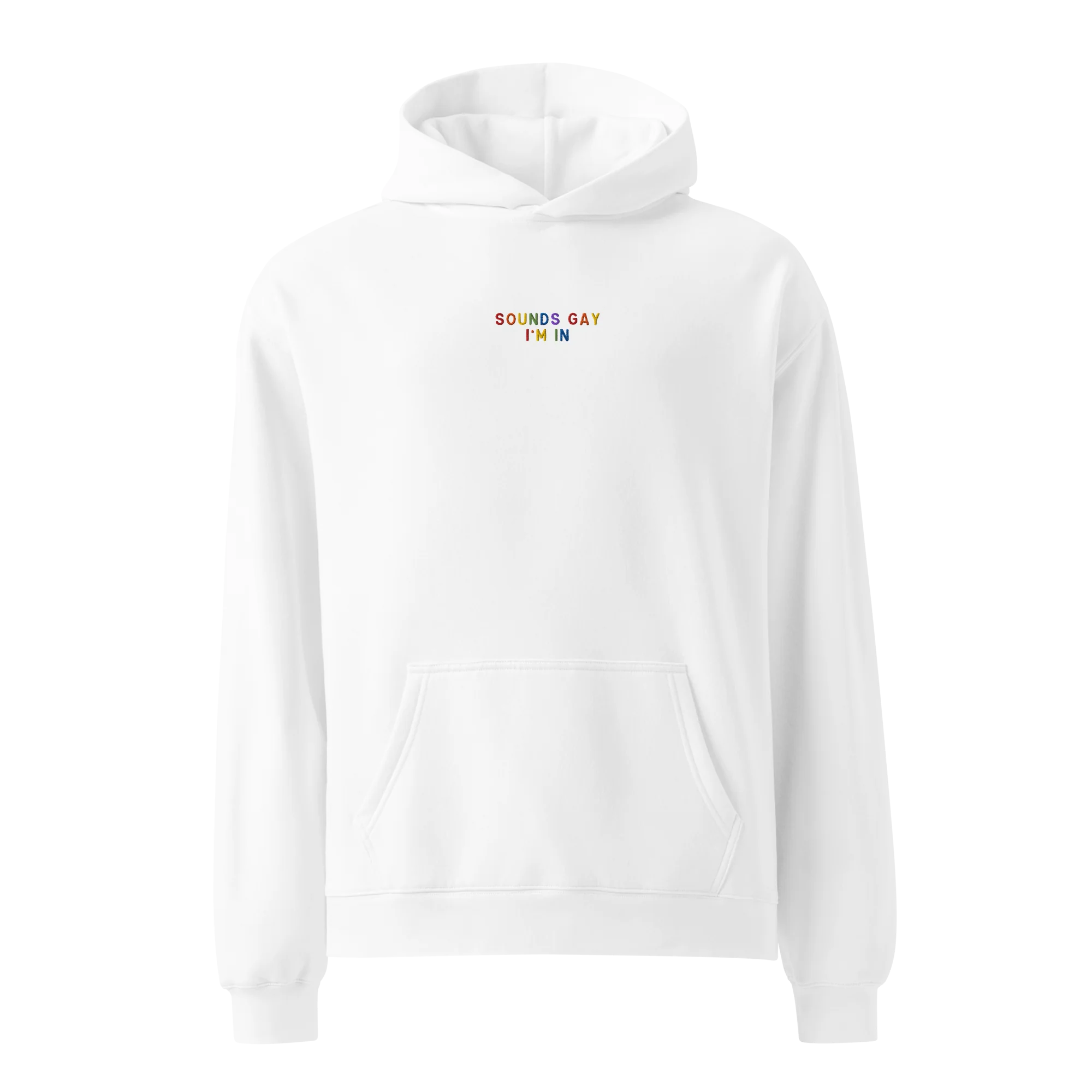 Sounds Gay I'm In Pride Embroidered Premium Oversized Hoodie - Image 4