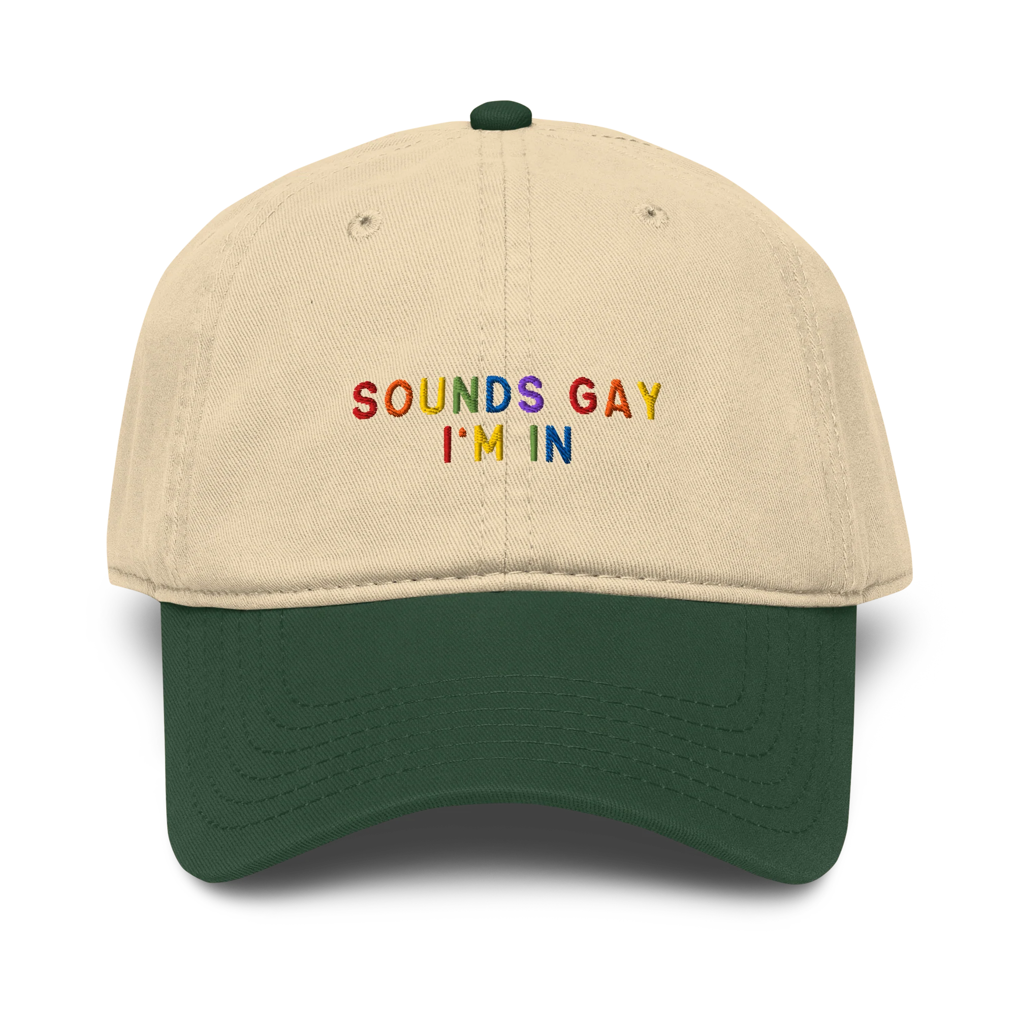 Sounds Gay I'm In Pride Embroidered Vintage Wash Baseball Cap