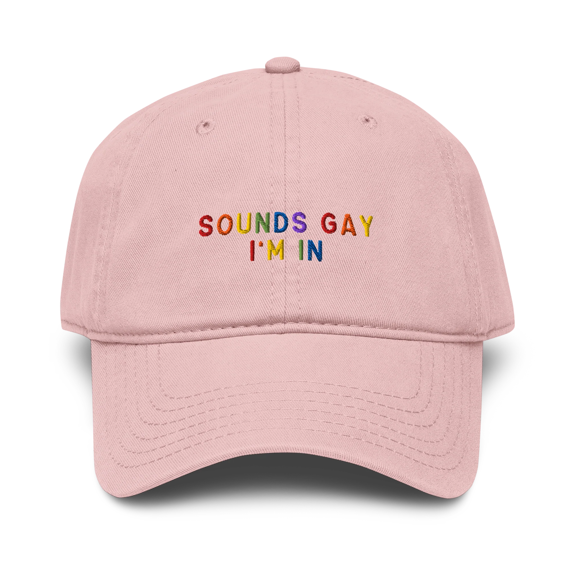 Sounds Gay I'm In Pride Embroidered Vintage Wash Baseball Cap - Image 2