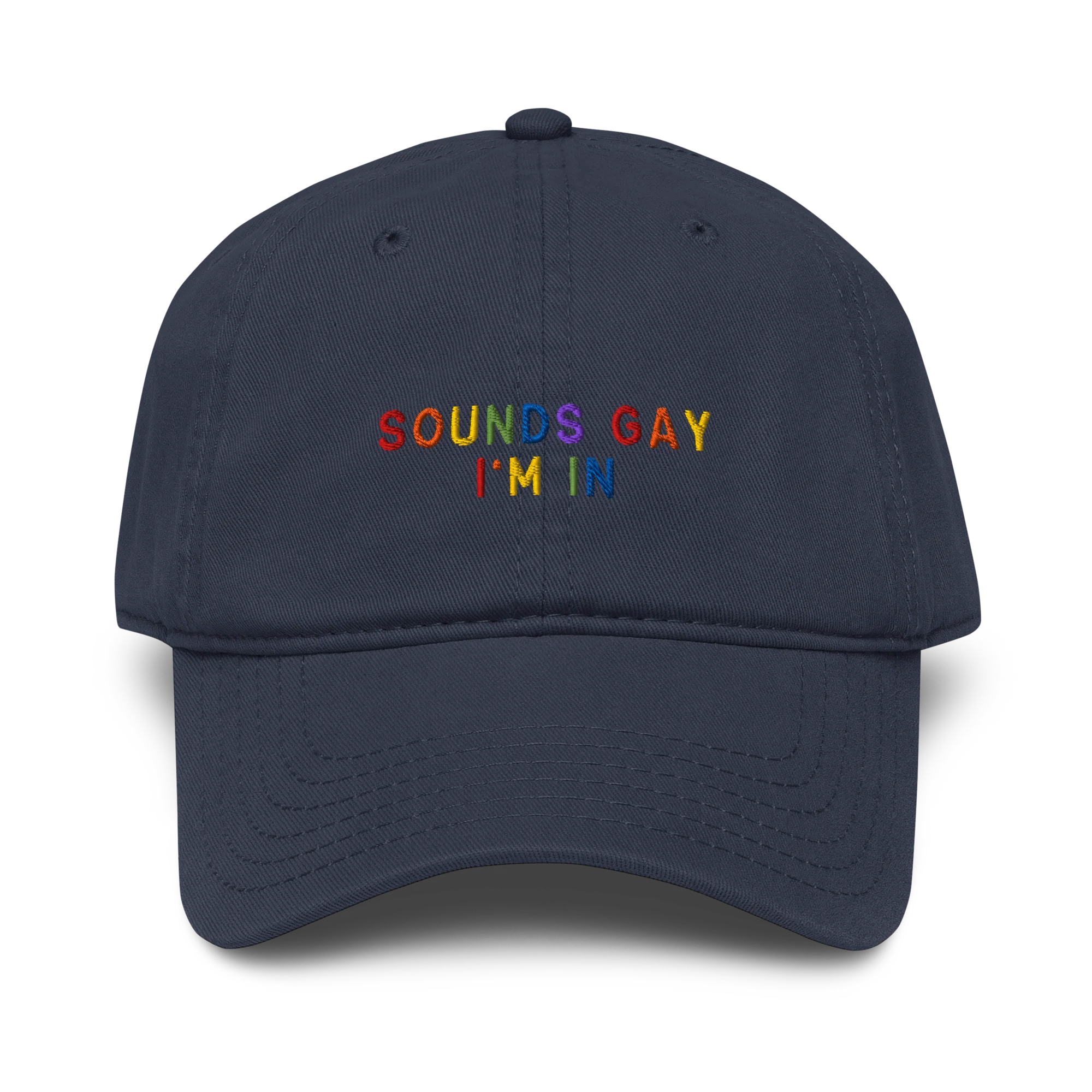 Sounds Gay I'm In Pride Embroidered Vintage Wash Baseball Cap - Image 4