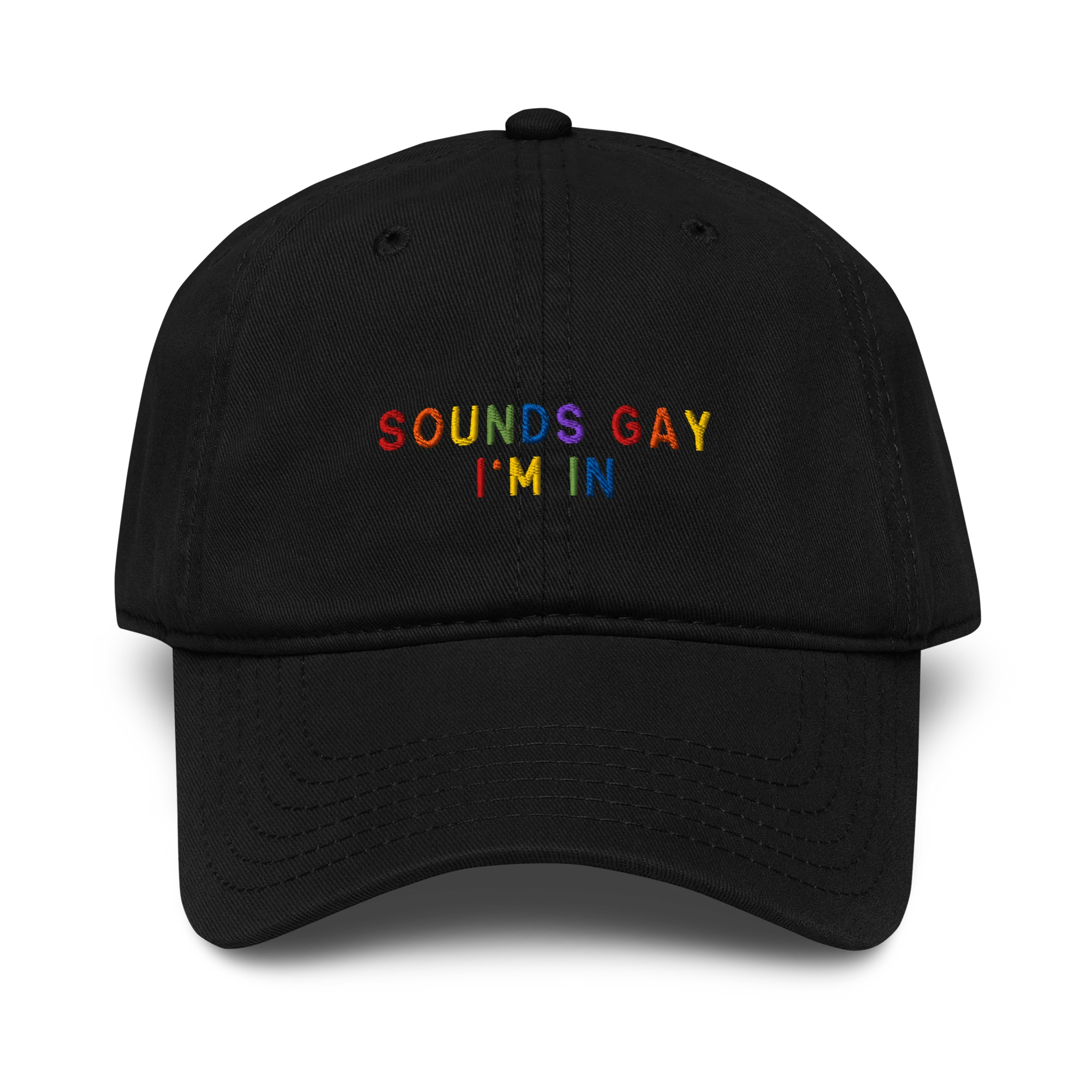Sounds Gay I'm In Pride Embroidered Vintage Wash Baseball Cap - Image 6