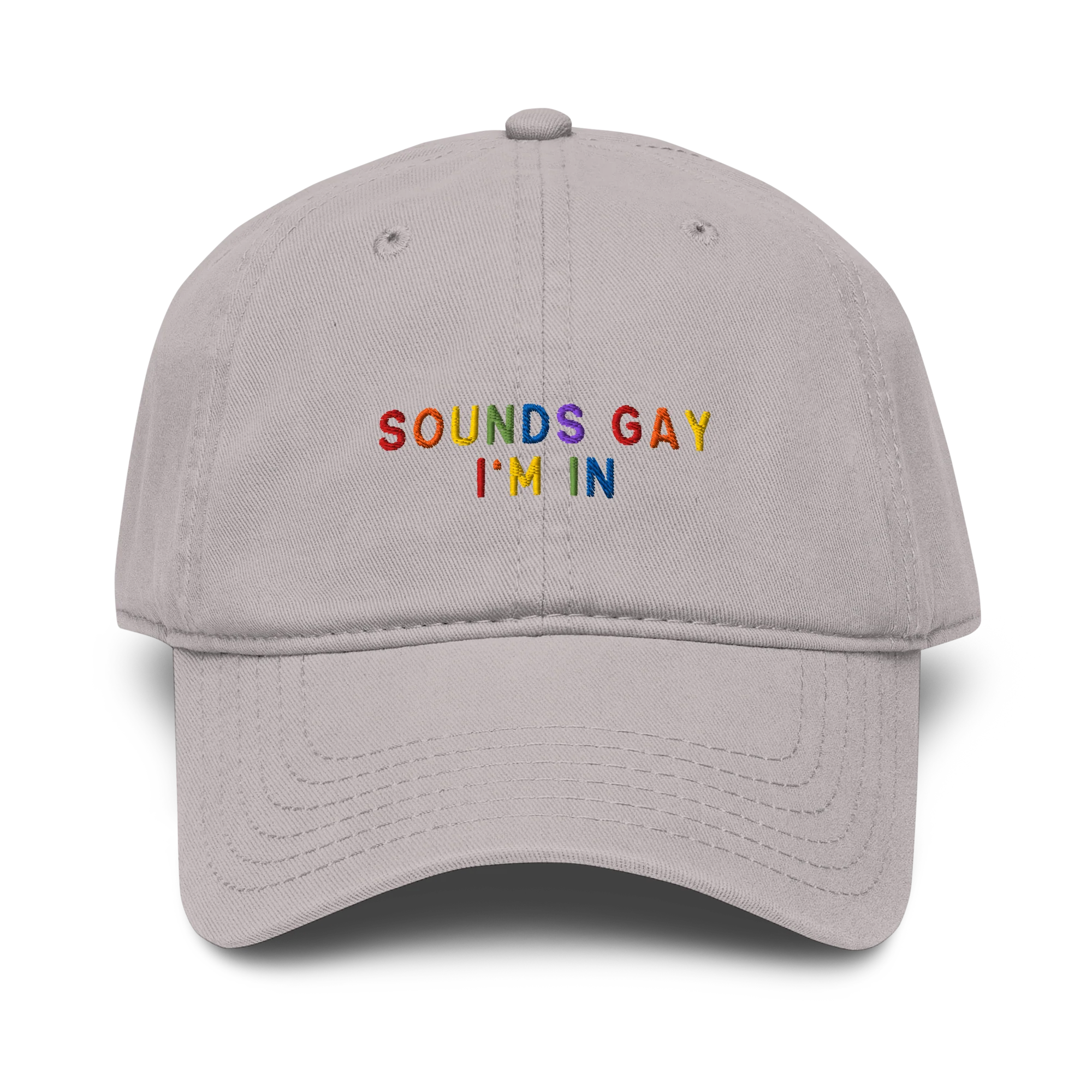 Sounds Gay I'm In Pride Embroidered Vintage Wash Baseball Cap - Image 7