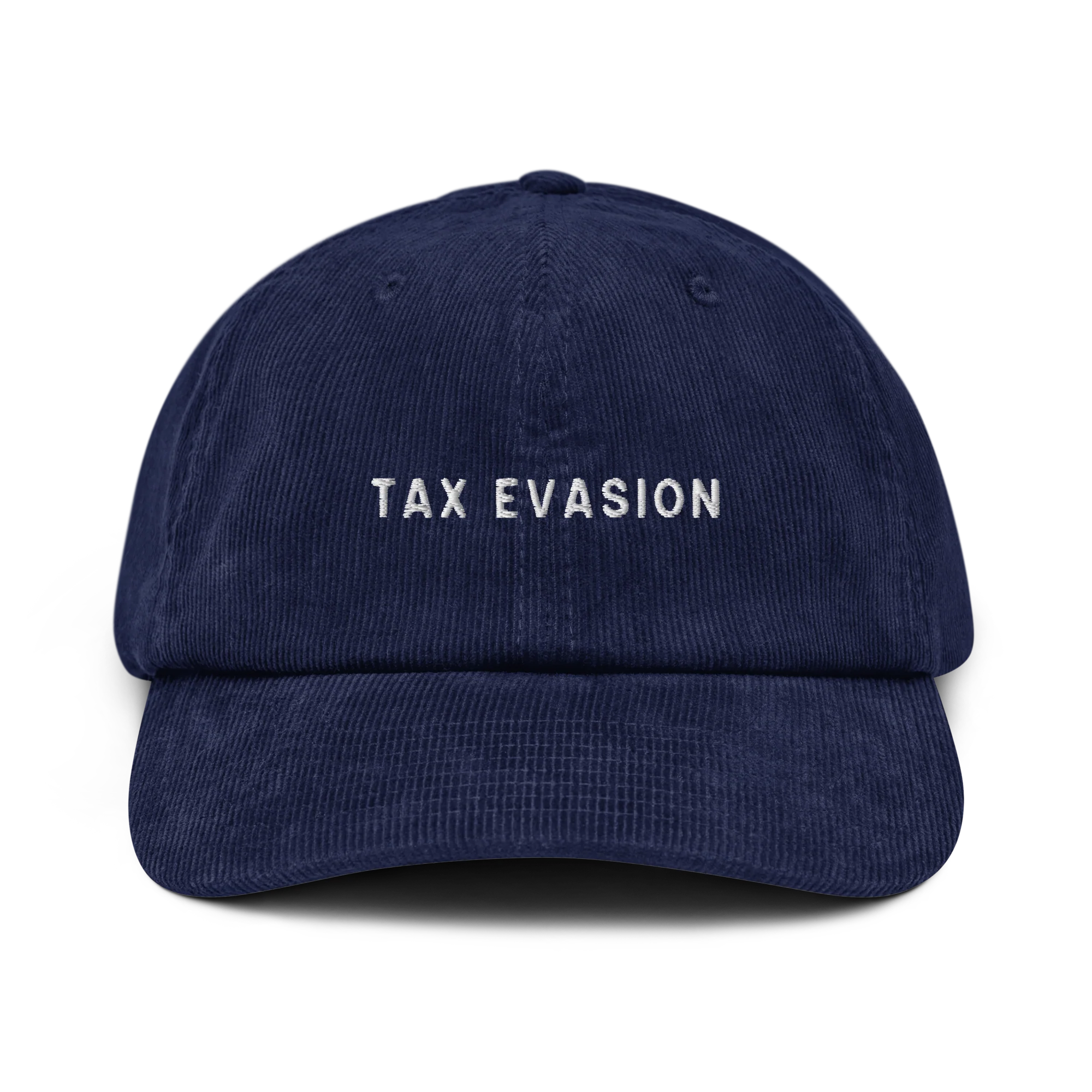 Tax Evasion Embroidered Corduroy Hat
