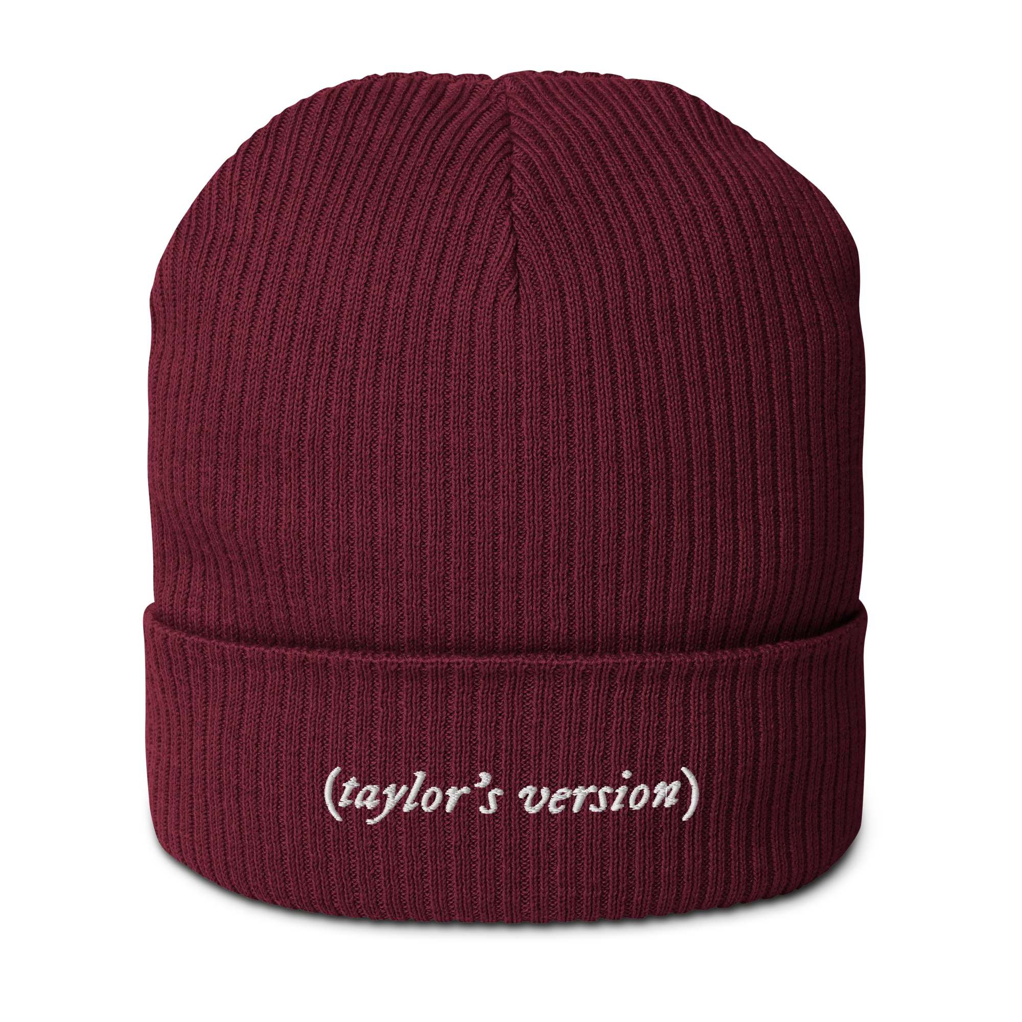 taylor's version Embroidered Organic Ribbed Beanie