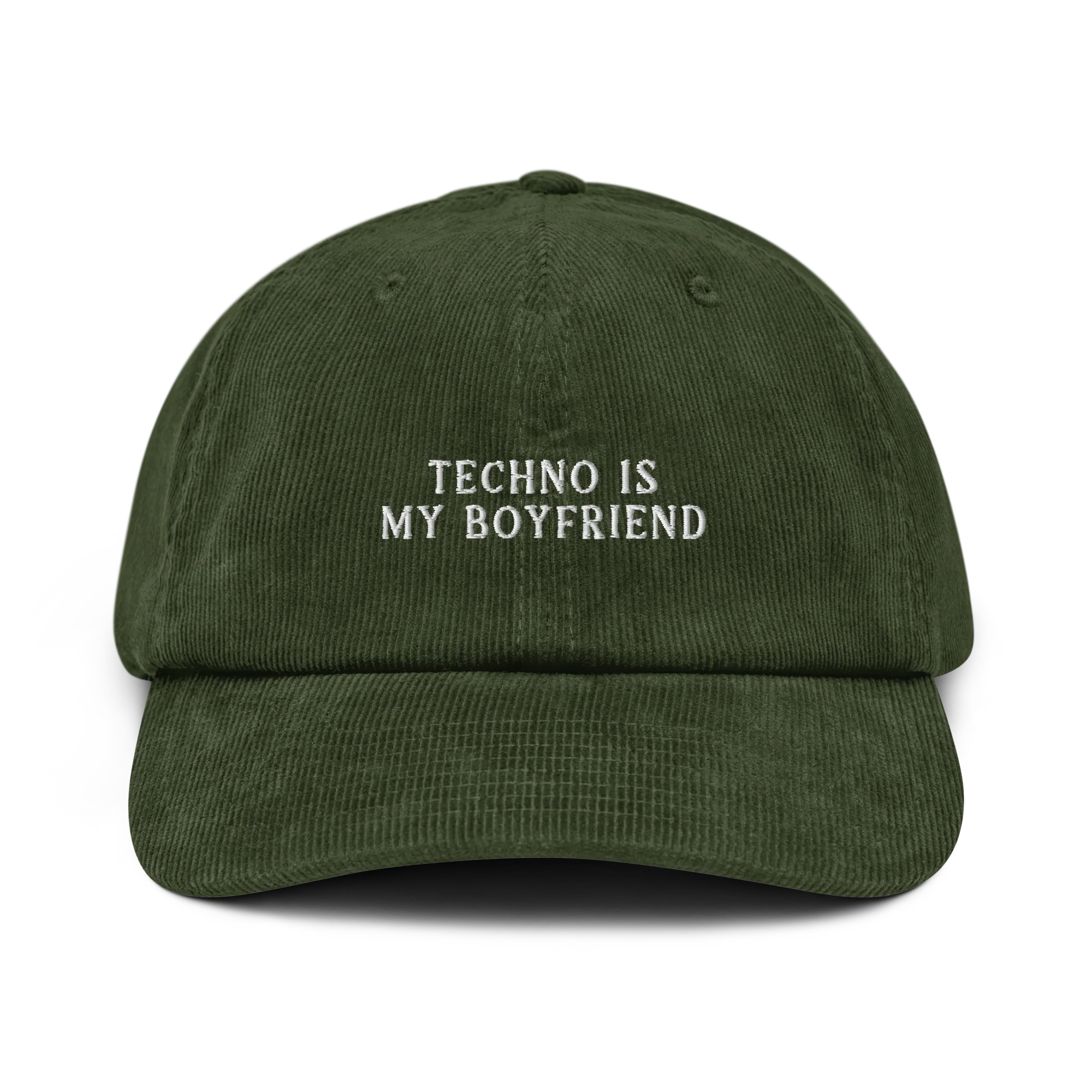 Techno is My Boyfriend Embroidered Corduroy Hat - Image 7