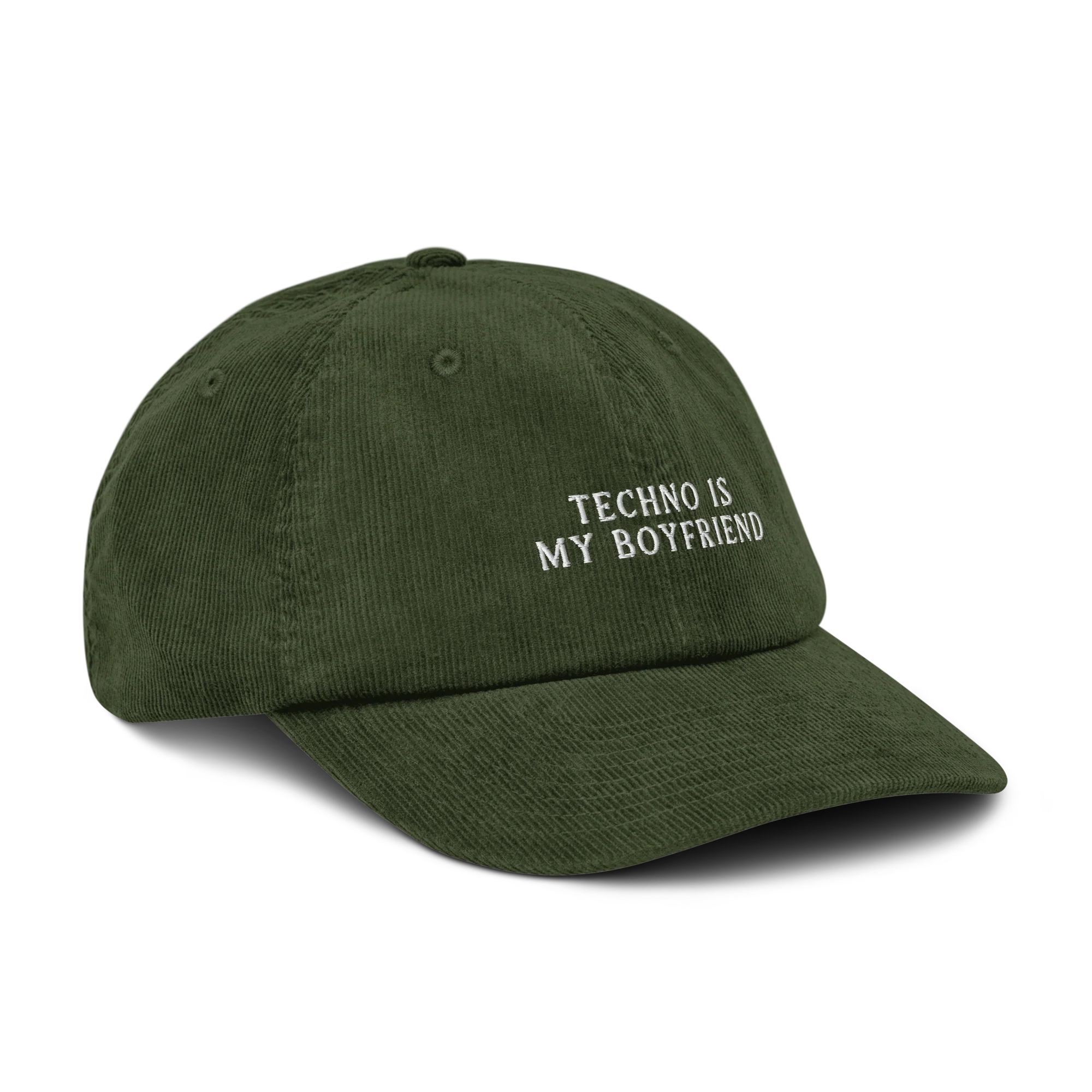 Techno is My Boyfriend Embroidered Corduroy Hat - Image 8