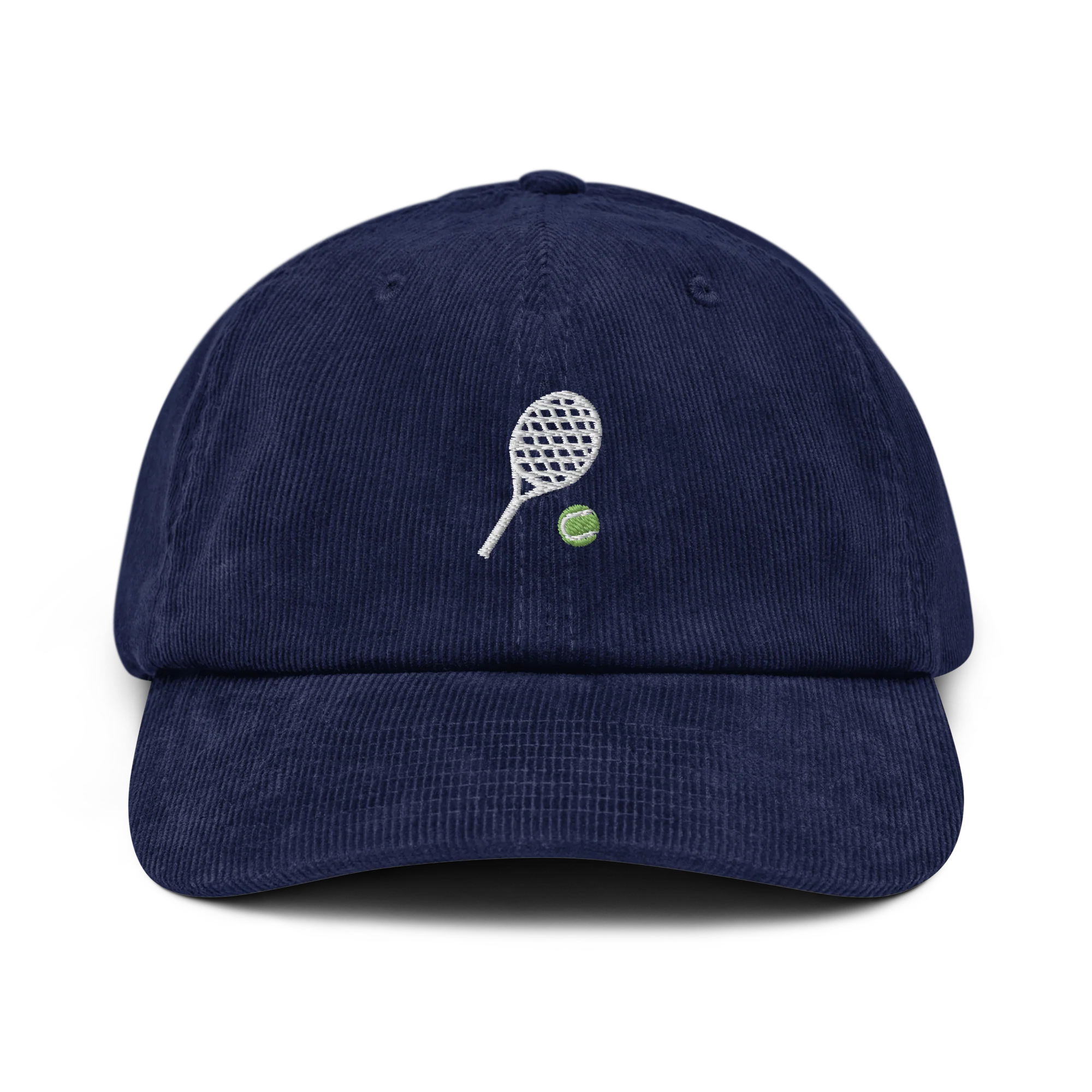 Tennis Racquet Embroidered Corduroy Hat - Image 3