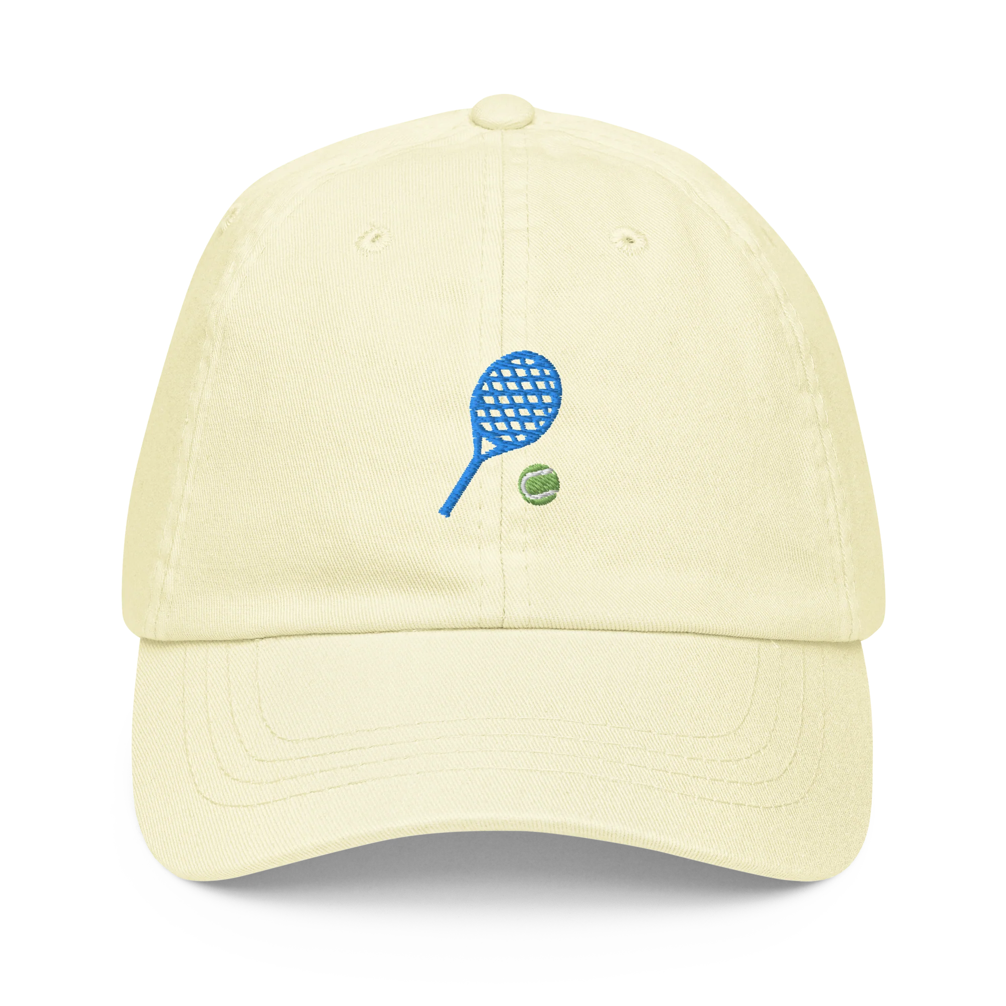 Tennis Racquet Embroidered Pastel Baseball Cap - Image 4