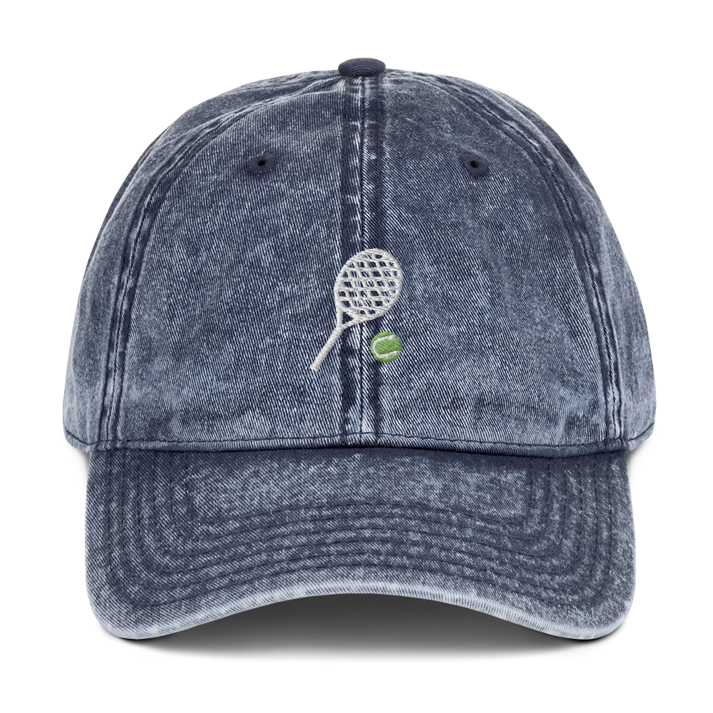 Tennis Racquet Embroidered Vintage Cap