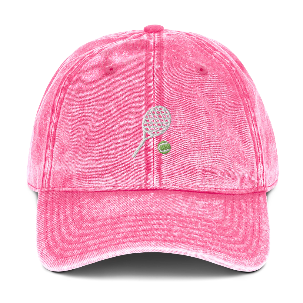 Tennis Racquet Embroidered Vintage Cap - Image 4