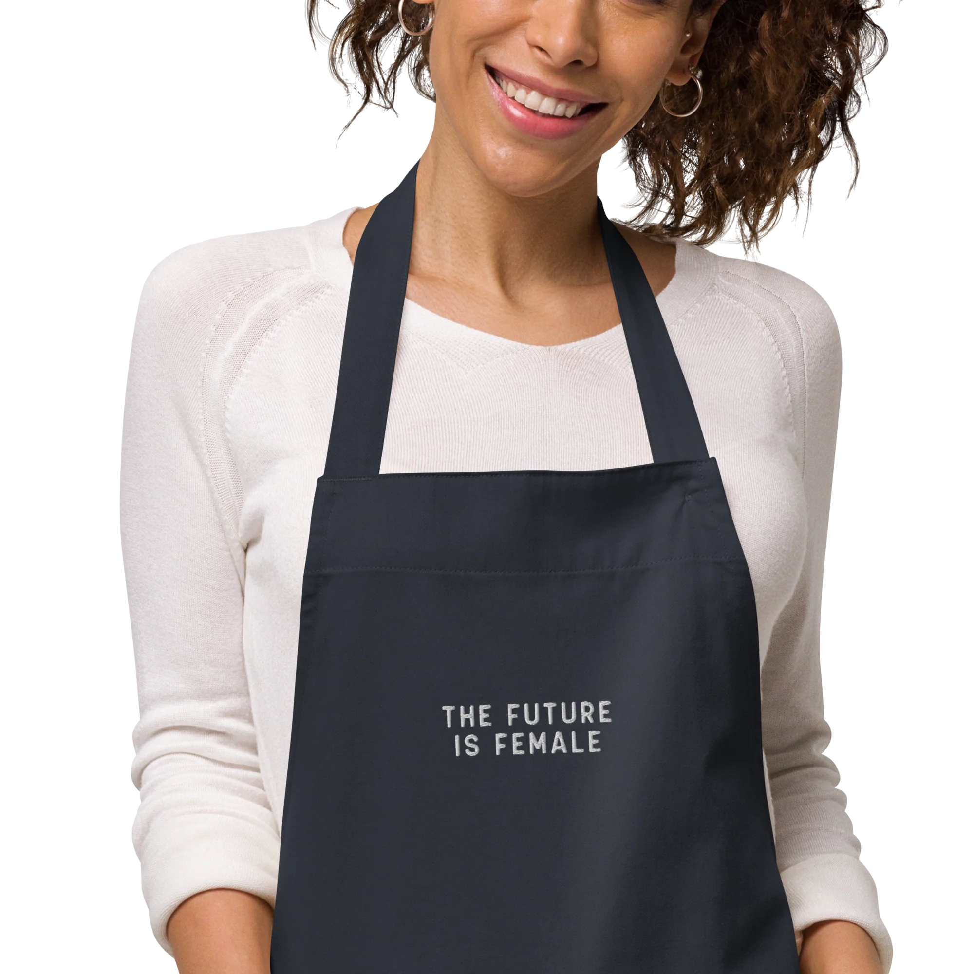 The Future is Female Embroidered Organic Cotton Apron - Image 6