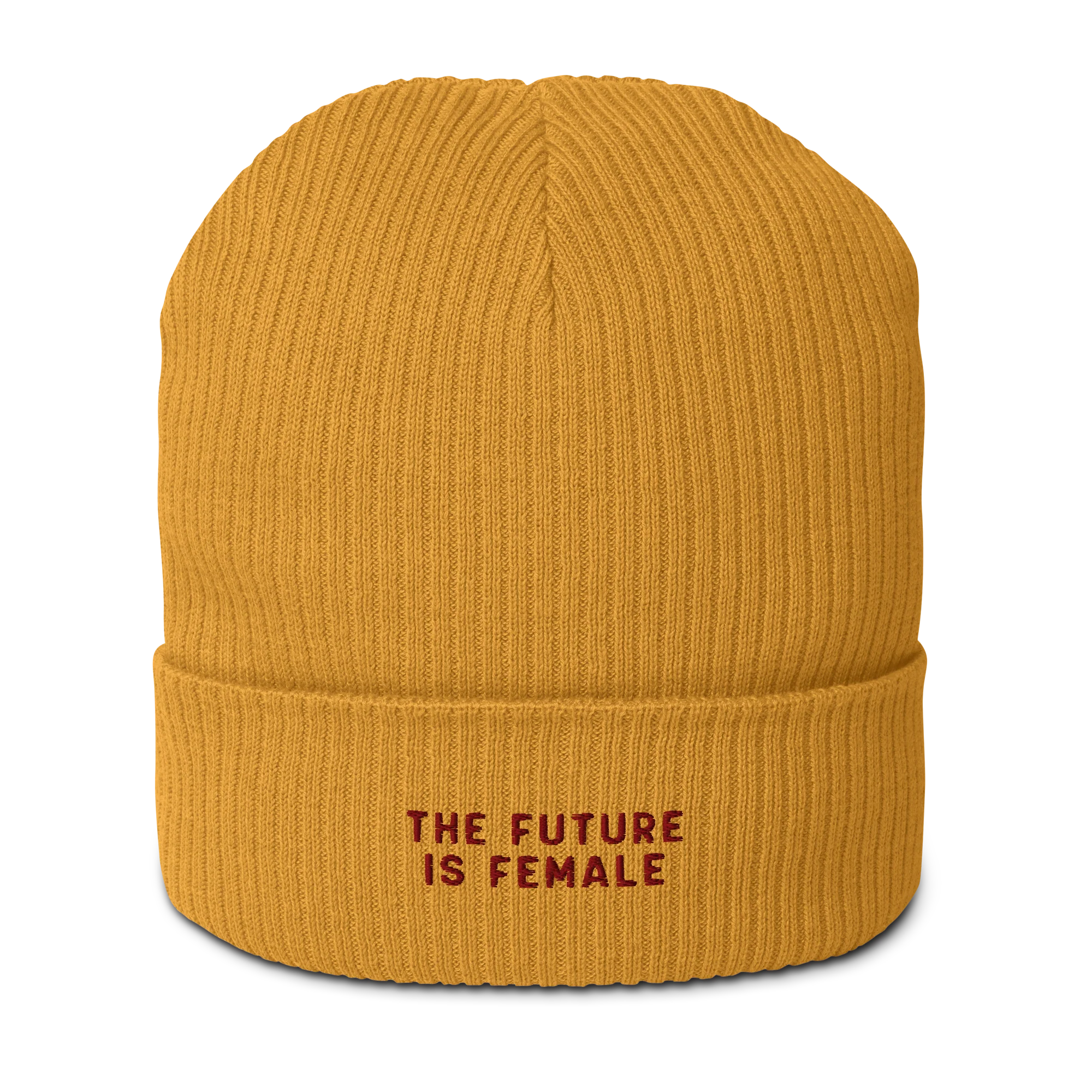 The Future Is Female Embroidered Organic Ribbed Beanie - Image 7