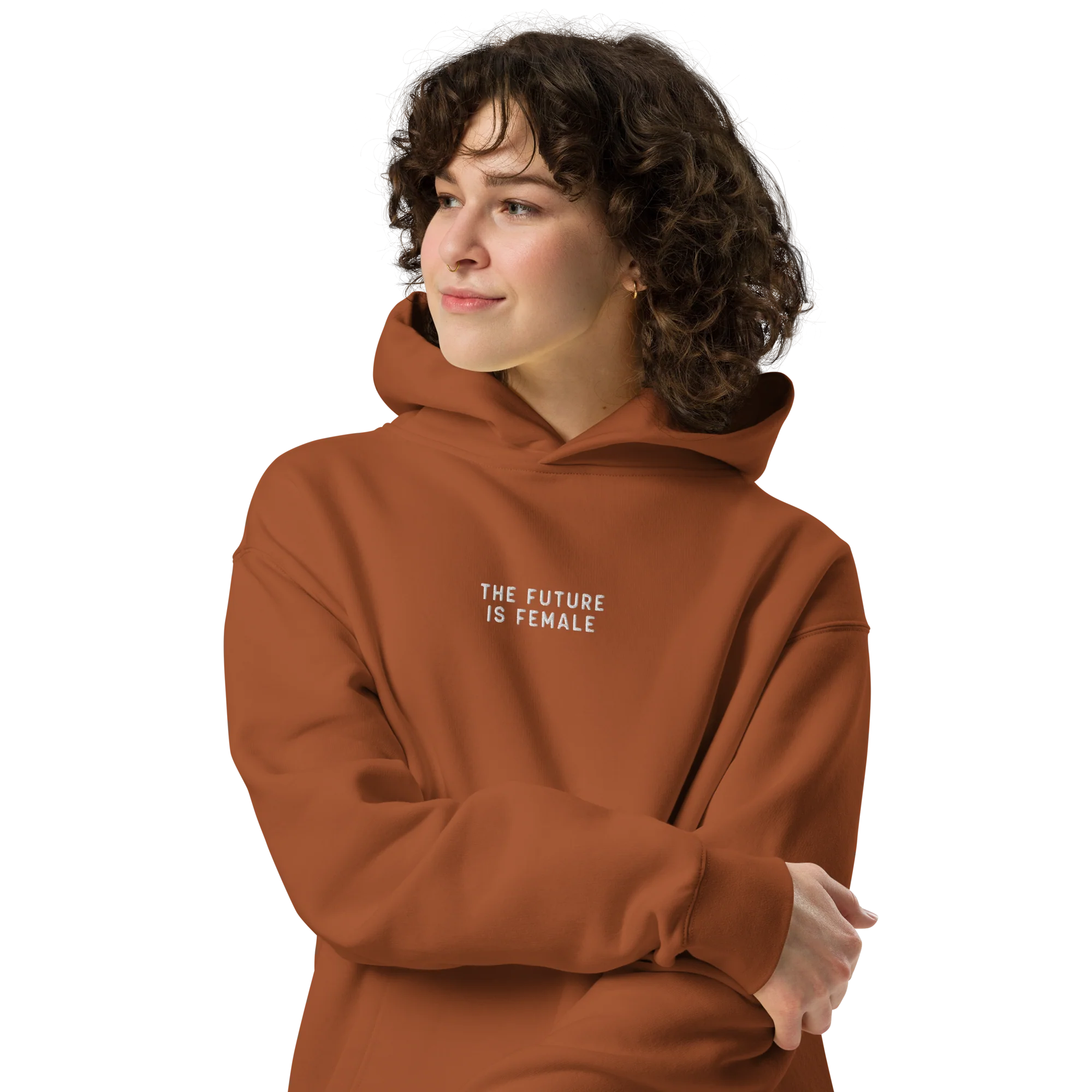 The Future Is Female Embroidered Premium Oversized Hoodie - Image 2