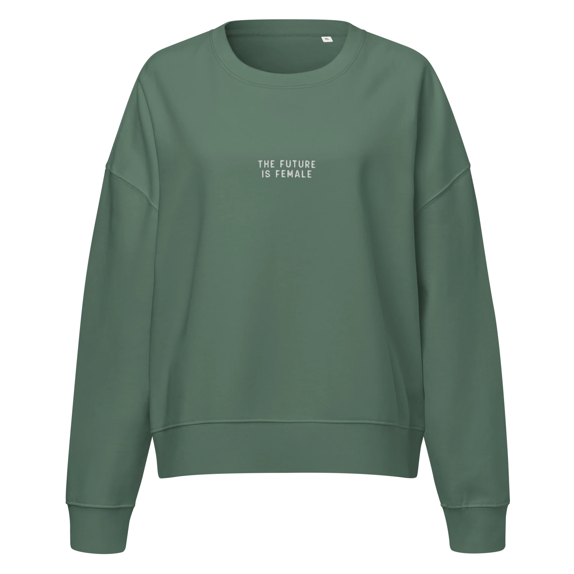 The Future Is Female Embroidered Women’s Organic Sweatshirt - Image 6