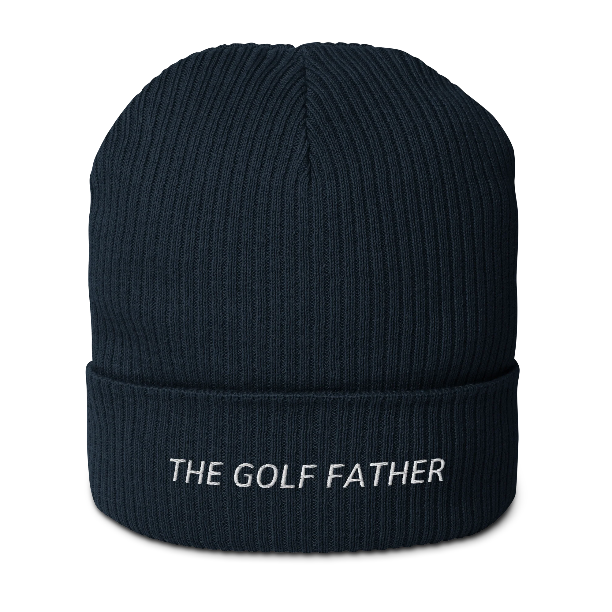 The Golf Father Embroidered Organic Ribbed Beanie