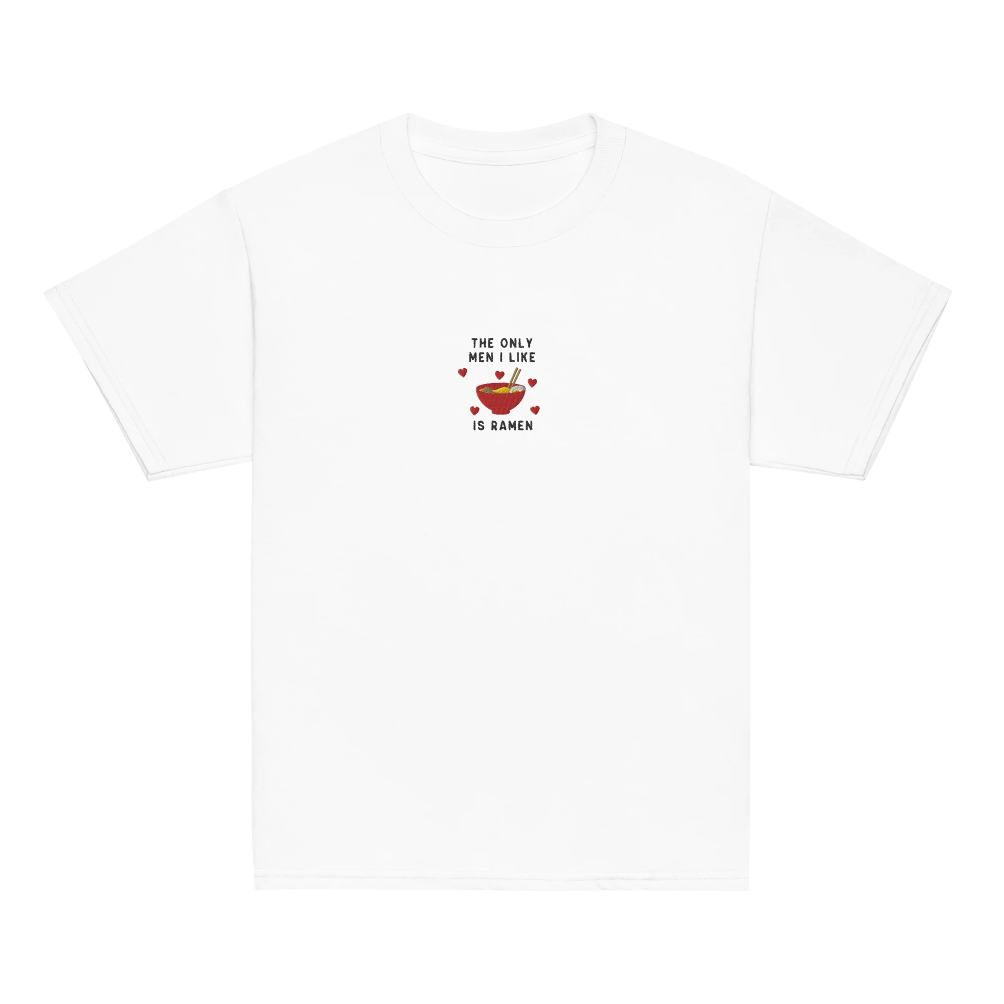 The Only Men I Like Ramen Embroidered Baby Tee