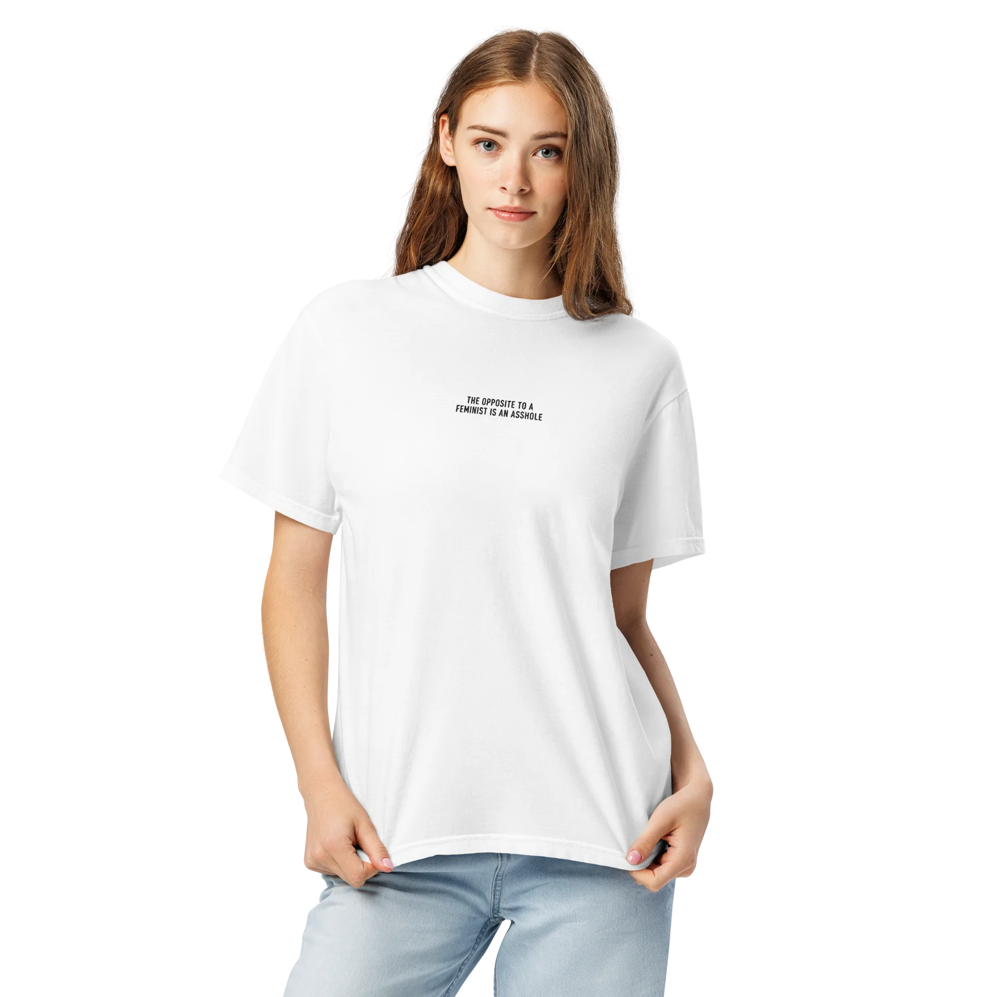 The Opposite to a Feminist is an Asshole Embroidered Classic T-Shirt - Image 2