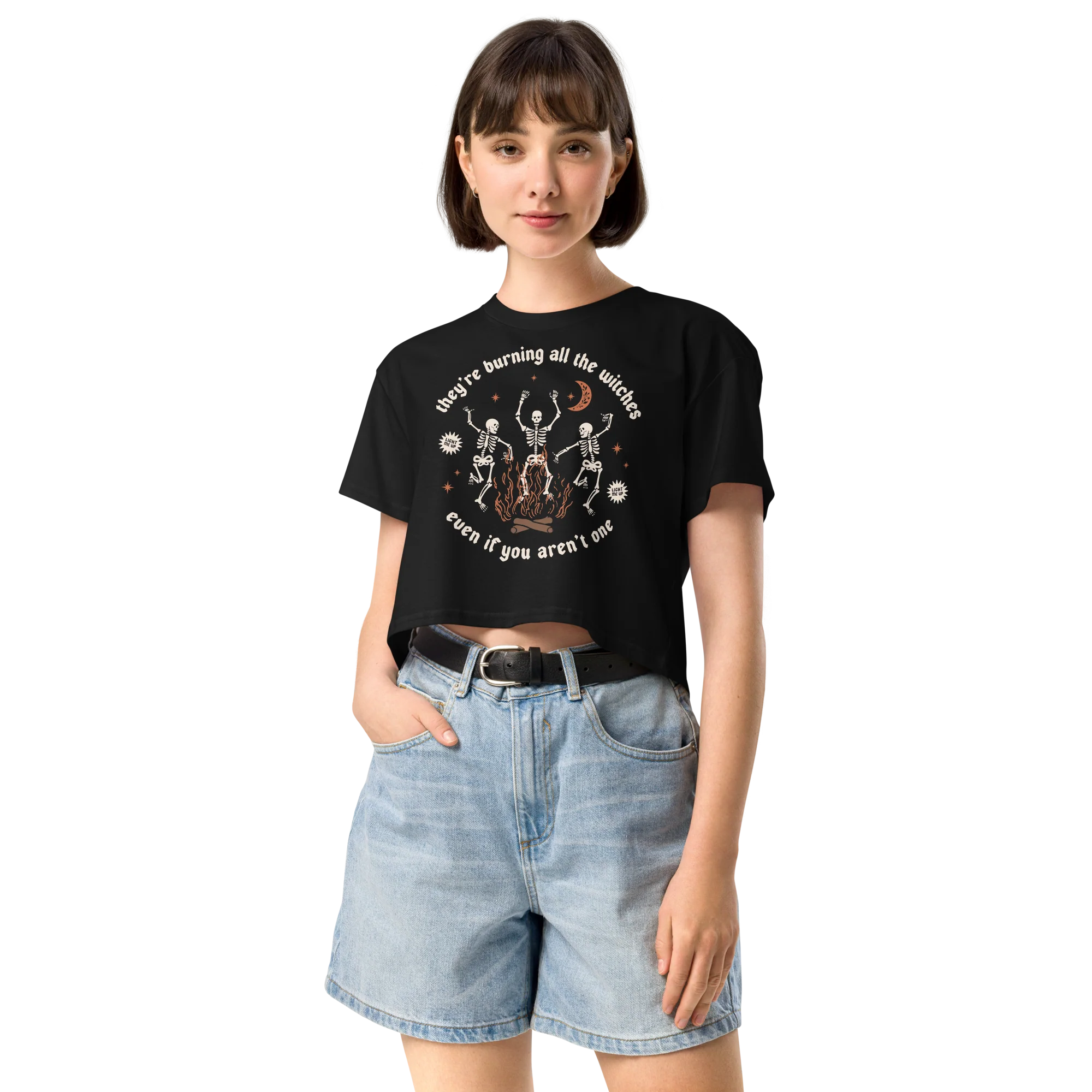 They're Burning All The Witches Crop Tee - Image 2