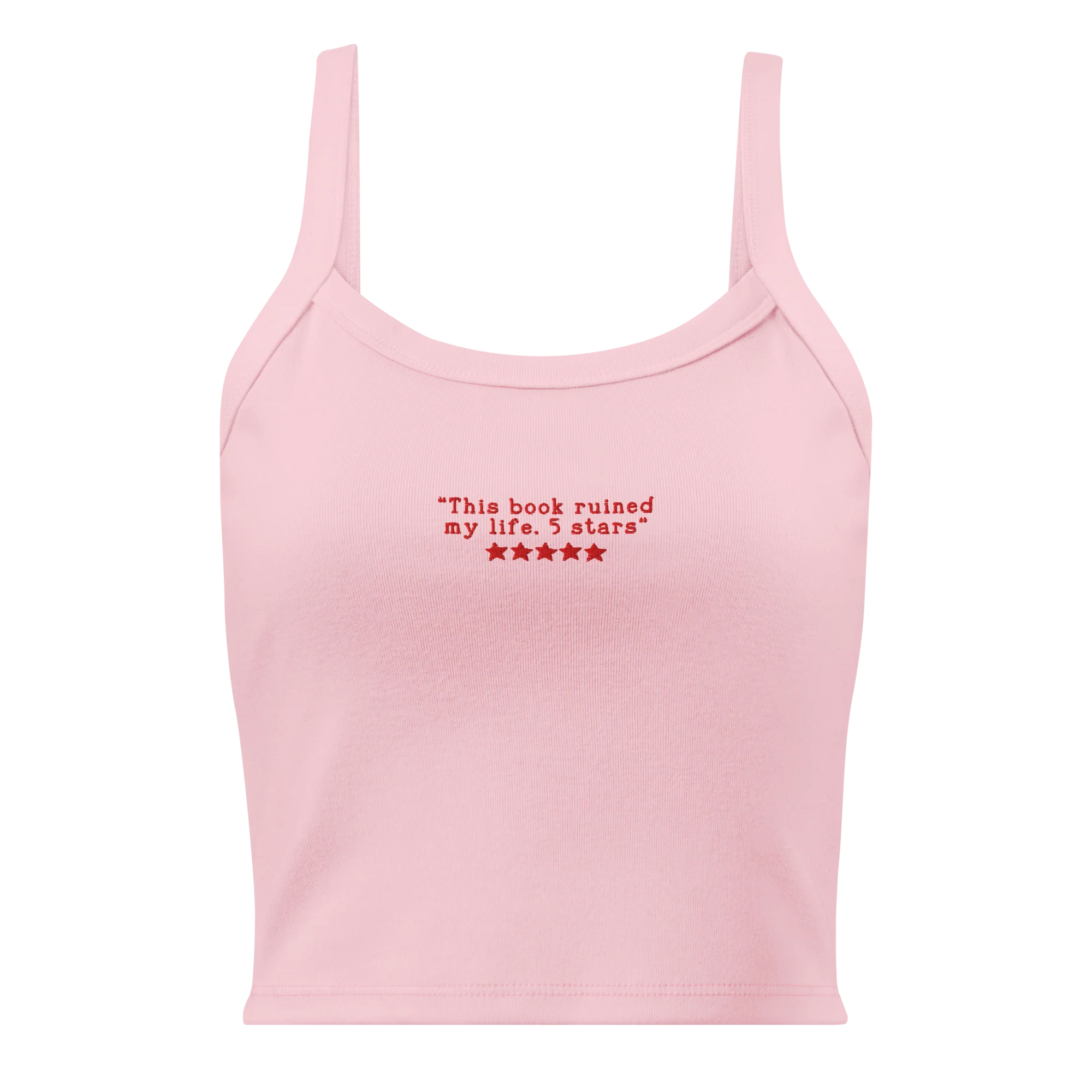 This Book Ruined My Life 5 Stars Rib Embroidered Tank Top - Image 4