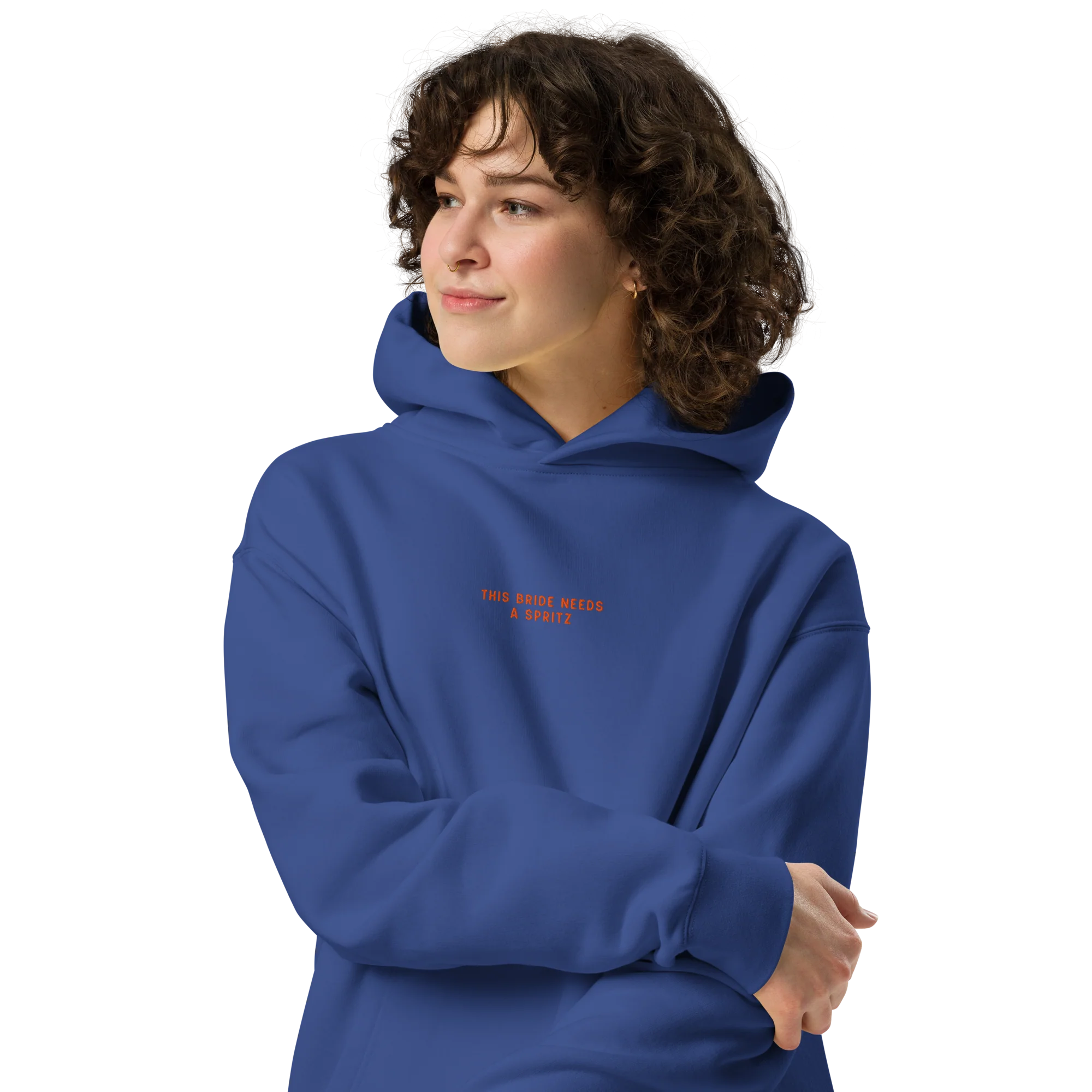 This Bride Needs A Spritz Embroidered Premium Oversized Hoodie - Image 6