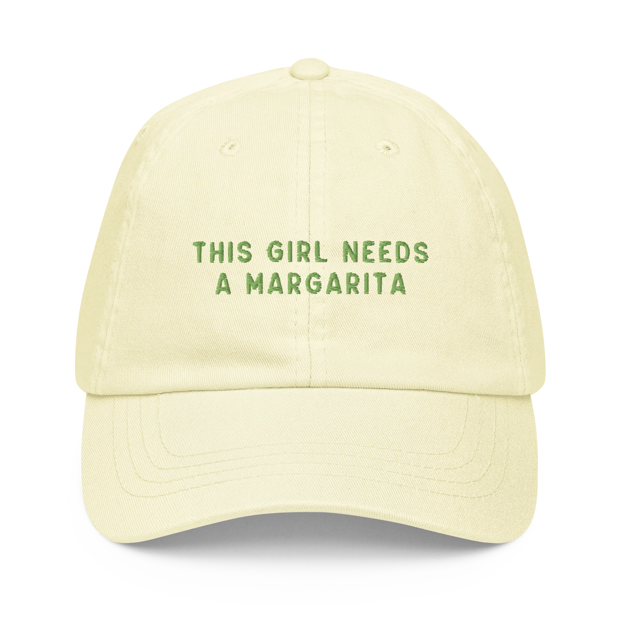 This Girl Needs A Margarita Embroidered Pastel Baseball Cap - Image 7