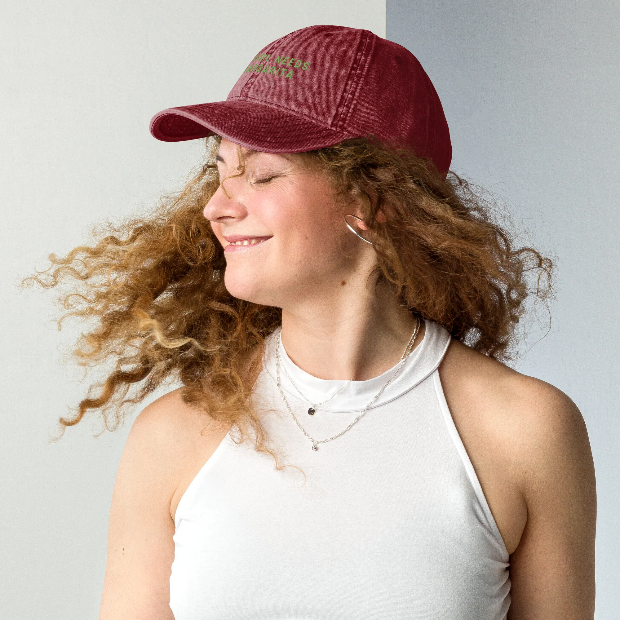 This Girl Needs A Margarita Embroidered Vintage Cap - Image 5
