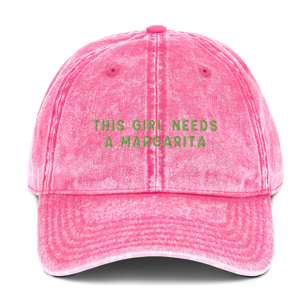 This Girl Needs A Margarita Embroidered Vintage Cap - Image 7